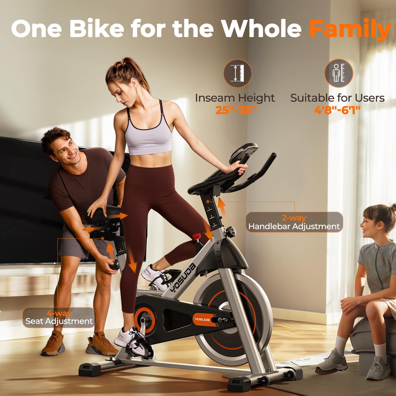 YOSUDA Magnetic Indoor Cycling Bike with Tablet Holder & Comfortable Seat Cushion - Quiet Brake System for Home Gym Workouts - Perfect for Cardio, Weight Loss & Indoor Training