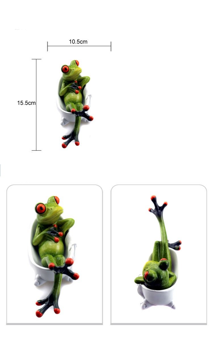 3D Creative Green Frog Sculpture - Funny & Interesting Statue for Bathroom & Bedroom Decor | Moral Integrity Theme | Perfect for Spa, Zen Garden & Home Décor