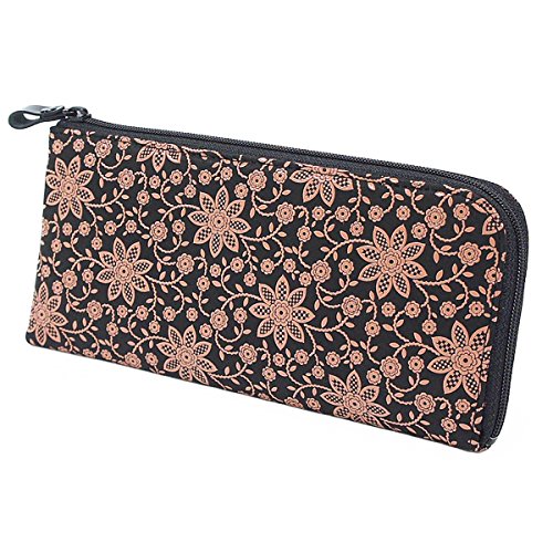 Black Deerskin x Pink Lacquer Clematis Pattern 2315-51-169