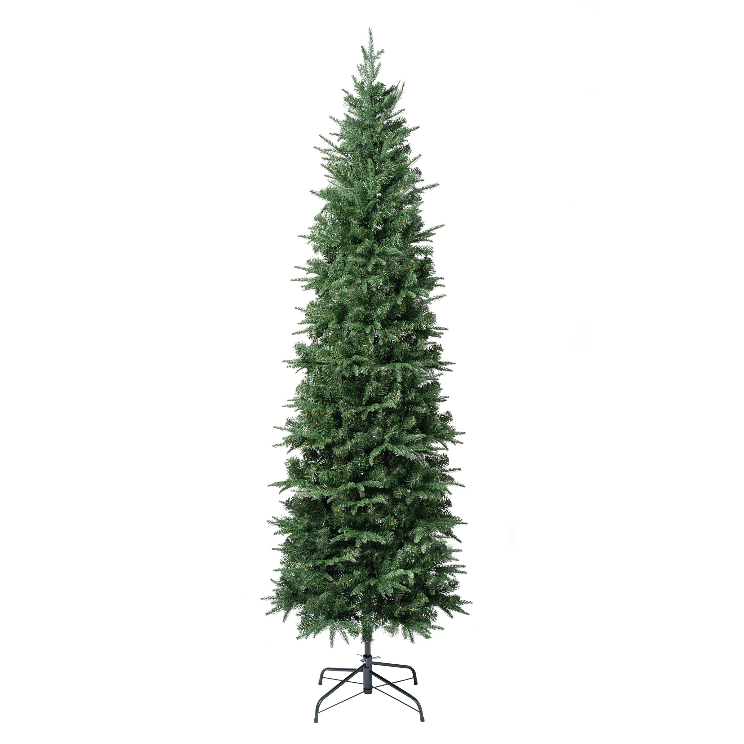 7.5 ft. Duxbury Feel Real Slim Artificial Christmas Tree - Premium Realistic PVC Needles for Holiday Home Decor, Office & Party Decoration
