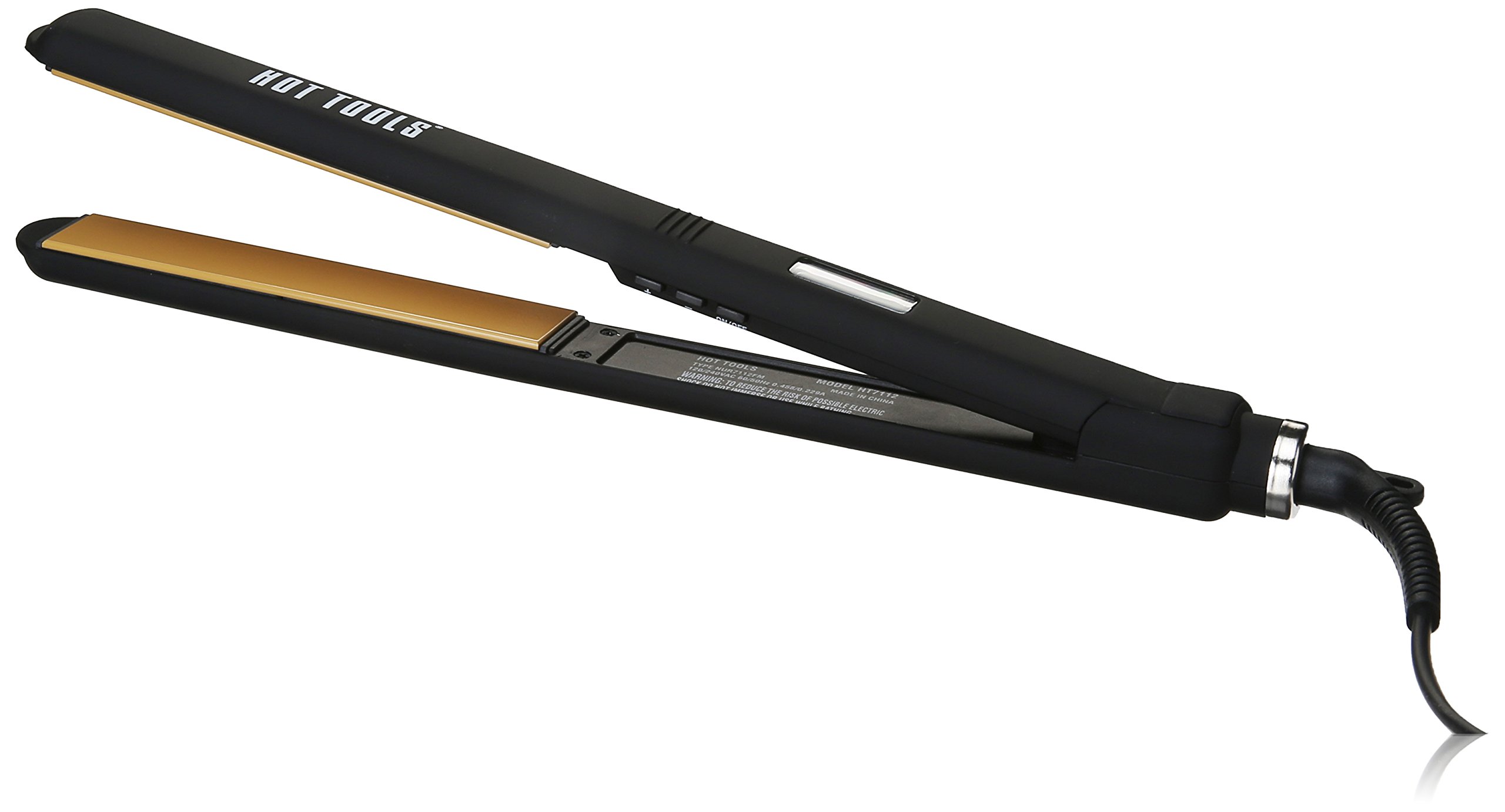 Best HOT TOOLS 1 Inch Flat Iron with Extra Long Plates - Professional Hair Straightener for Smooth, Shiny Styles at Home & Salon Use