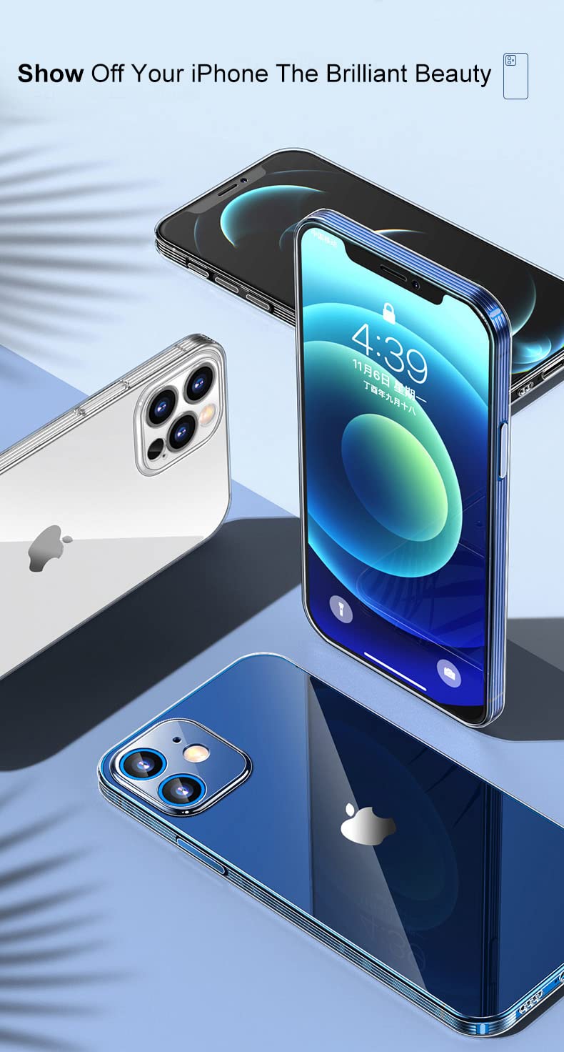 Premium Crystal Clear iPhone 12 Pro Max Case with Camera Lens Protector | Military-Grade Drop Protection | Anti-Yellowing Shockproof Design | Slim Fit for iPhone 12 Pro Max (6.7