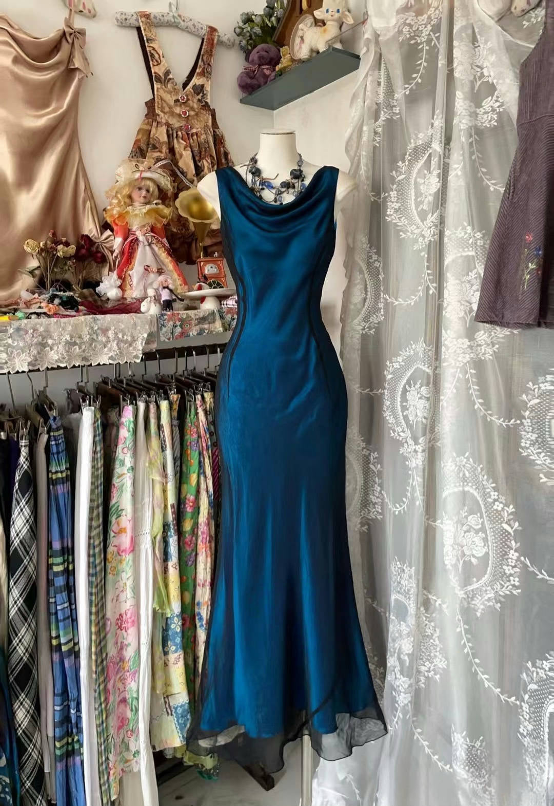 Elegant Mermaid Blue Prom Dress Vintage Evening Gown J6623 - Perfect for Homecoming, Formal Dances & Special Occasions