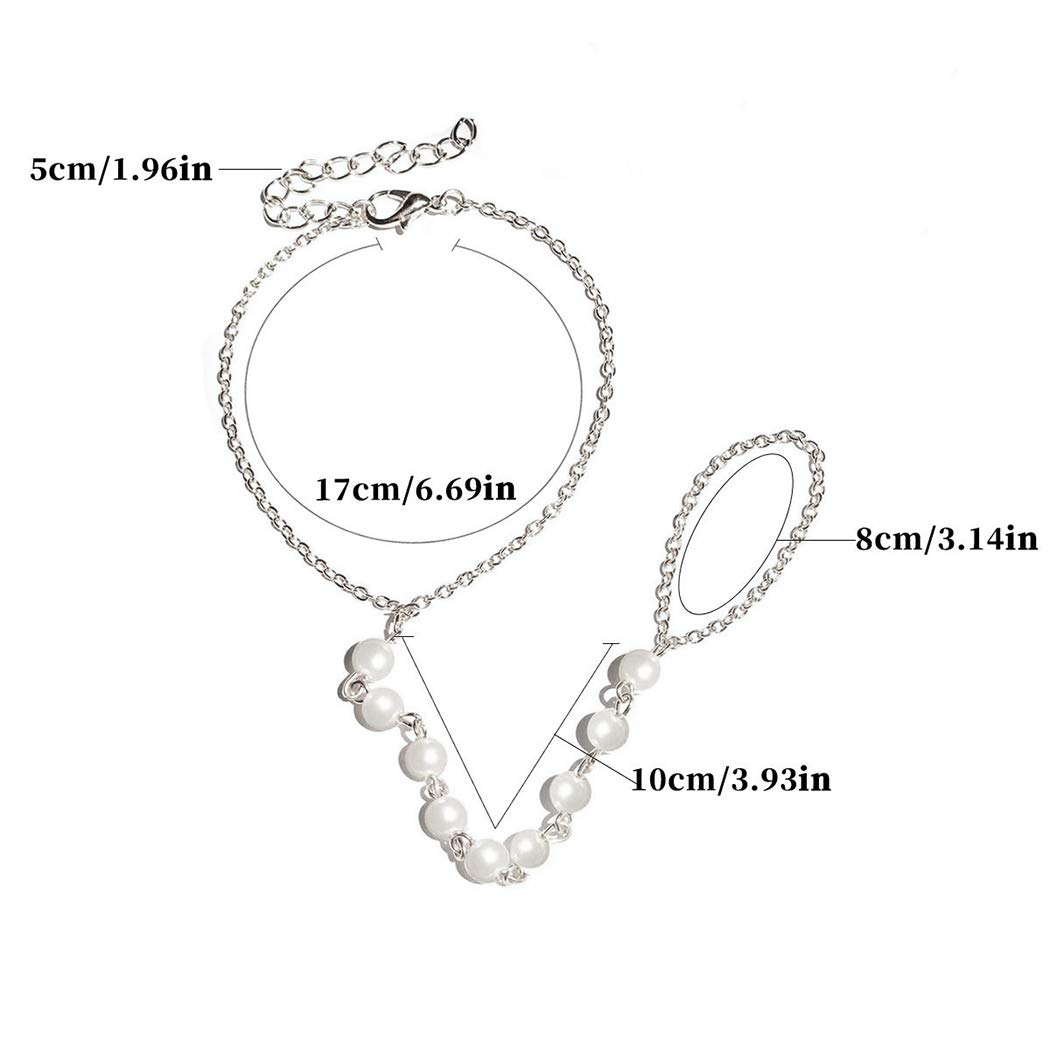 Elegant Pearl Finger Chain Bracelet for Women - Wedding, Party & Everyday Wear - Stylish Beaded Hand Jewelry for Girls & Ladies