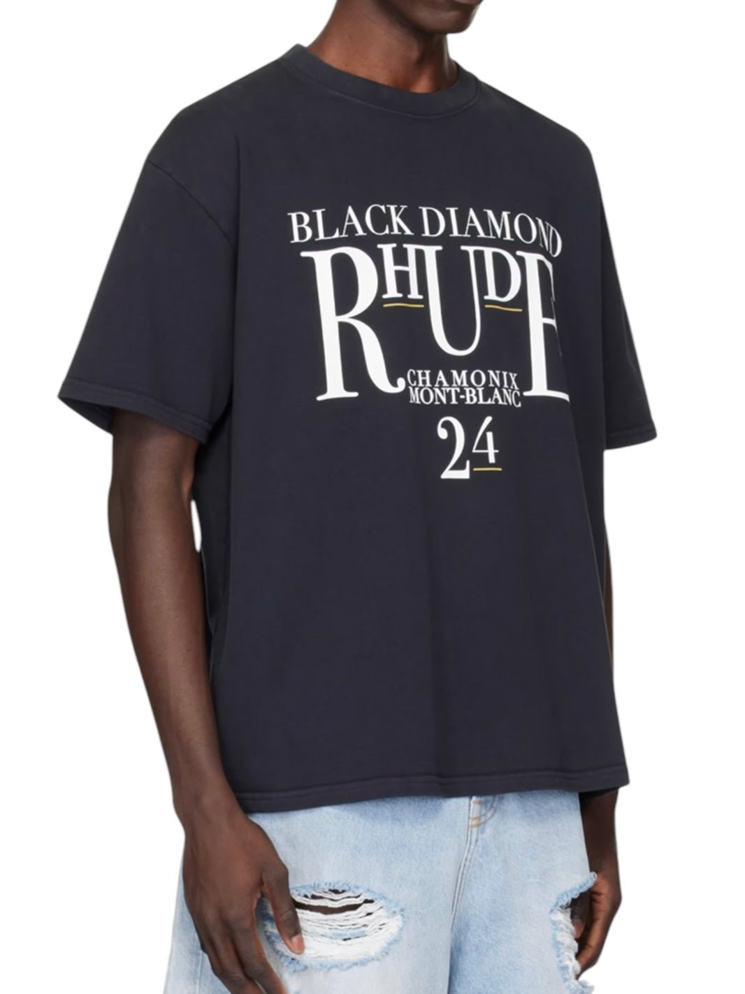 Rhude Black Diamond Vintage T-Shirt - Men's Graphic Tee for Streetwear & Casual Outfits | Perfect for Urban Fashion & Everyday Wear