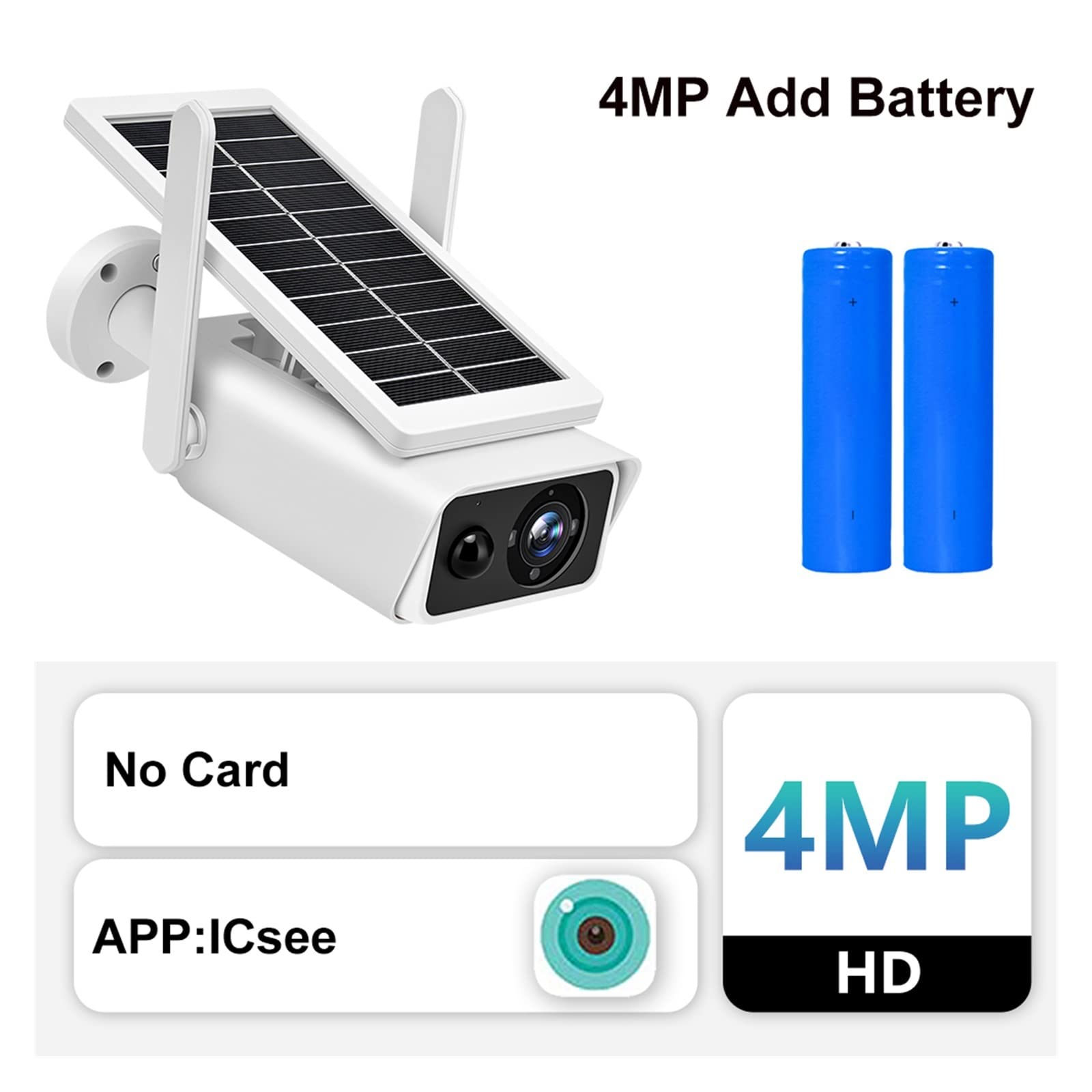 SilteD 4MP Solar Security Camera Outdoor - Wireless WiFi IP Surveillance Camera with PIR Human Detection, Rechargeable Battery - Perfect for Home Security, Backyard Monitoring & Weatherproof Outdoor Protection