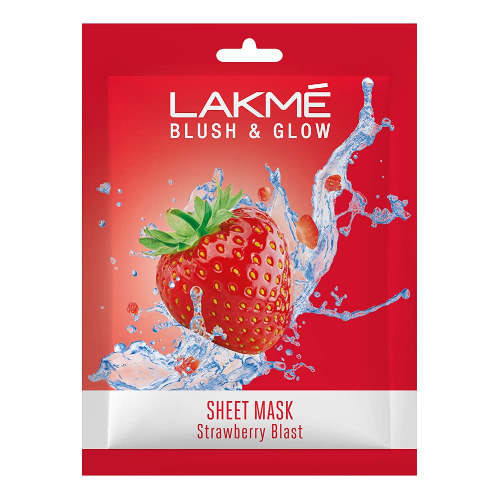 LAKMÉ 9 To 5 CC Cream Mini - Lightweight Beige Tinted Moisturizer with SPF 30 for All Skin Types | Natural Coverage & Skin Brightening Face Makeup (9g) + Lakme Blush & Glow Strawberry Sheet Mask (25ml) | Perfect for Daily Wear & Skincare Routine