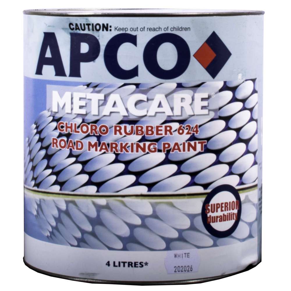 Apco Road Marking Paint White 4L - High Visibility Traffic Line Paint for Parking Lots, Driveways & Roadways - Durable & Weather-Resistant