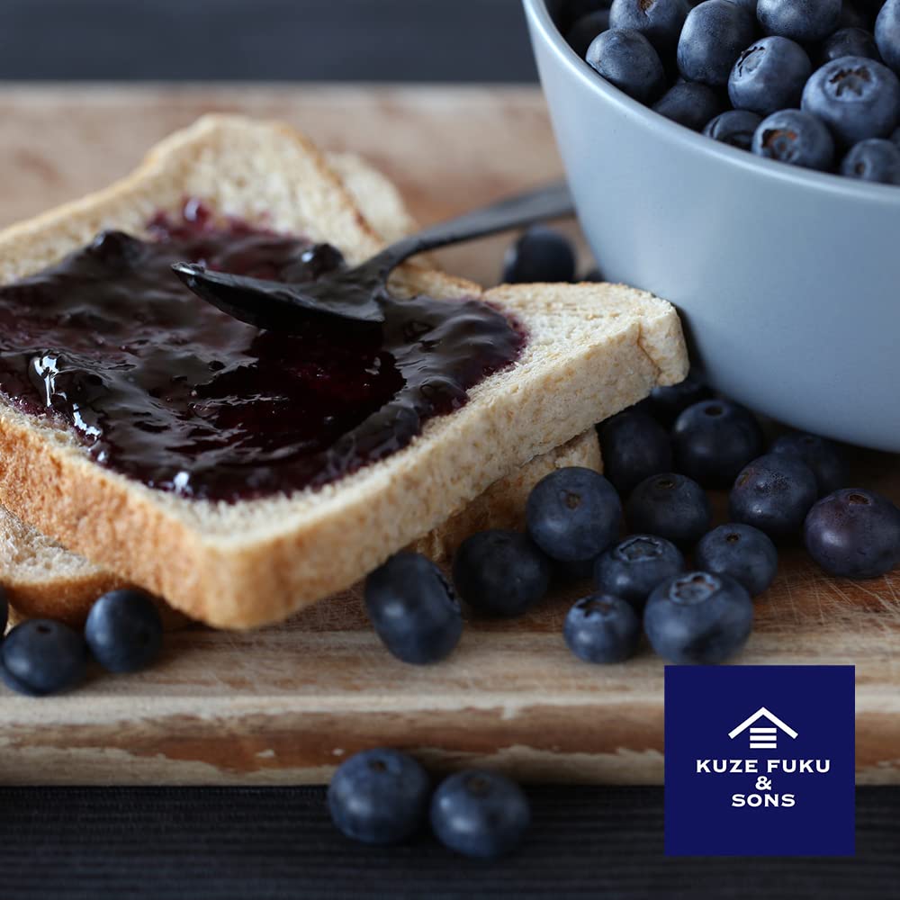 KUZE FUKU & SONS All Natural Blueberry Jam - Non-GMO Real Fruit Preserves, No Artificial Flavors or Additives, 11 Oz (311.84g) - Perfect for Breakfast Toast, Yogurt Topping & Baking Recipes