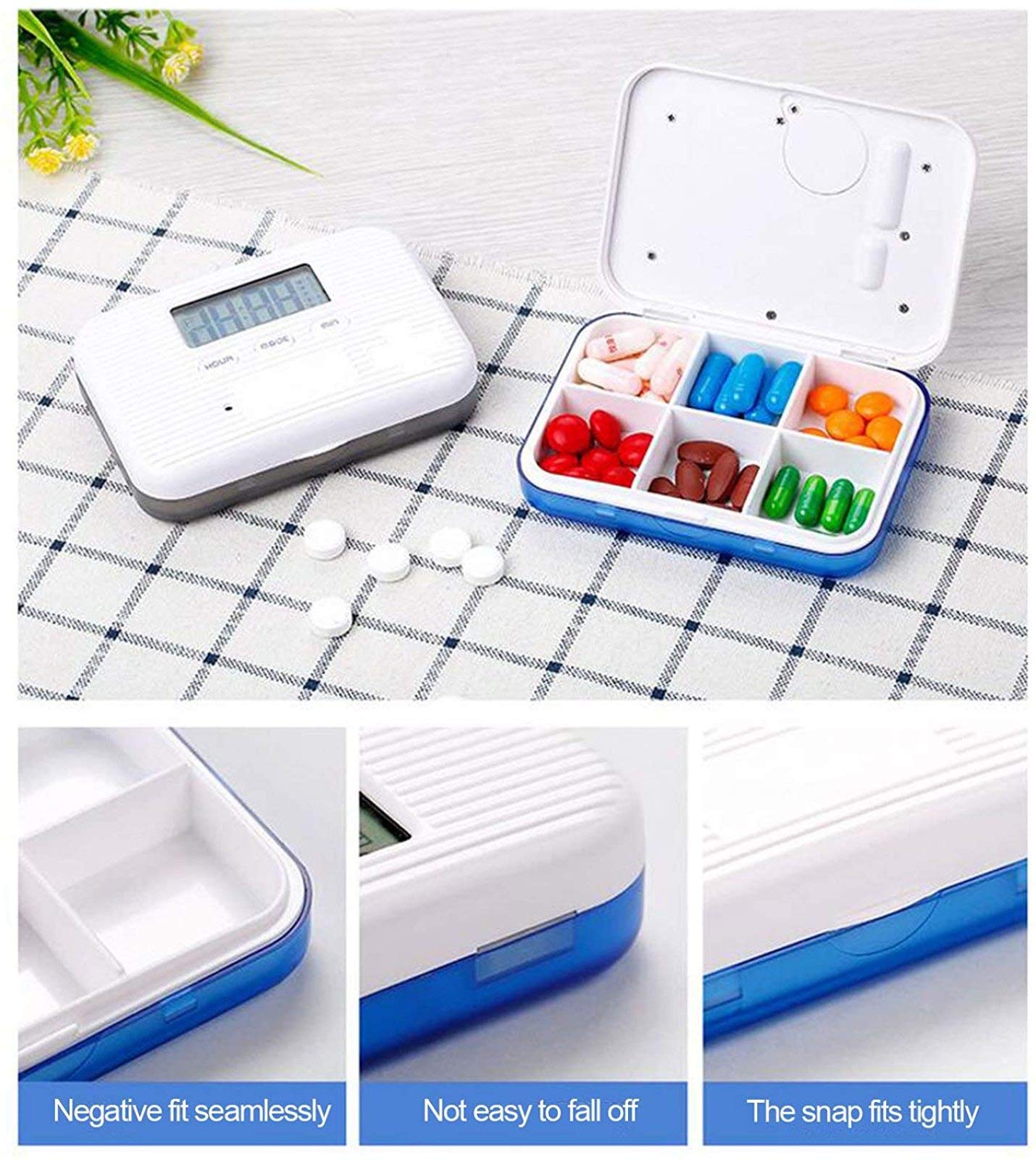 Automatic Pill Dispenser 2 Pack - Digital Medication Organizer with 5 Alarms & Timer, Electronic Pill Box with LCD Screen for Parkinson's Patients (Grey) - Perfect for Daily Medication Management at Home or Travel