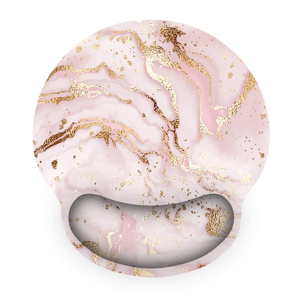 Ergonomic Mouse Pad with Wrist Rest - Gel Support & Non-Slip Rubber Base for Pain Relief - Comfortable Computer Mouse Pad for PC, Laptop, Home & Office Use - Ideal for Gaming, Typing & Long Work Sessions - Pink Marble Design (Women & Men)