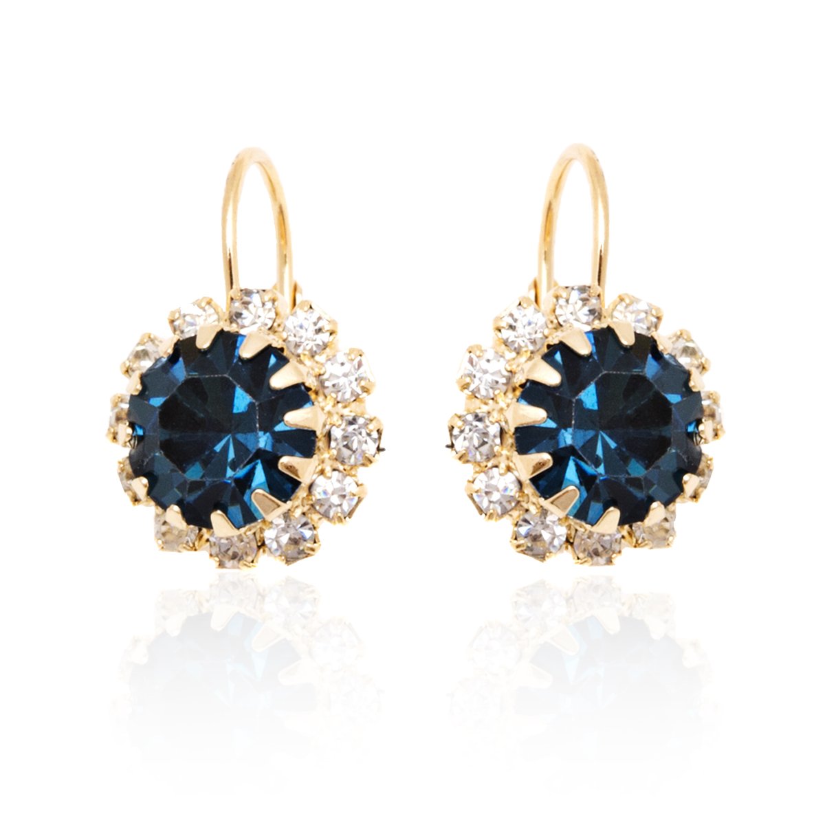 18K Gold Plated Crystal Flower Earrings for Women - Cubic Zirconia Elegant Dangle Earrings | Perfect for Weddings, Parties & Special Occasions
