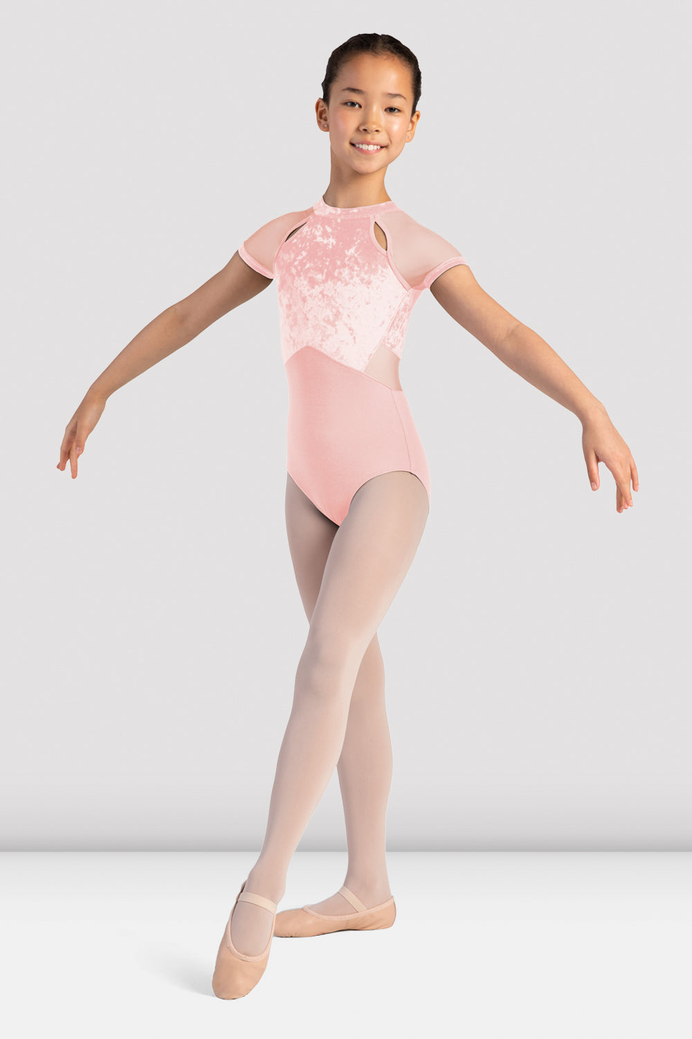 Sasha Velvet Mock Neck Leopard Print Leotard for Girls - Dance, Gymnastics & Performance Wear