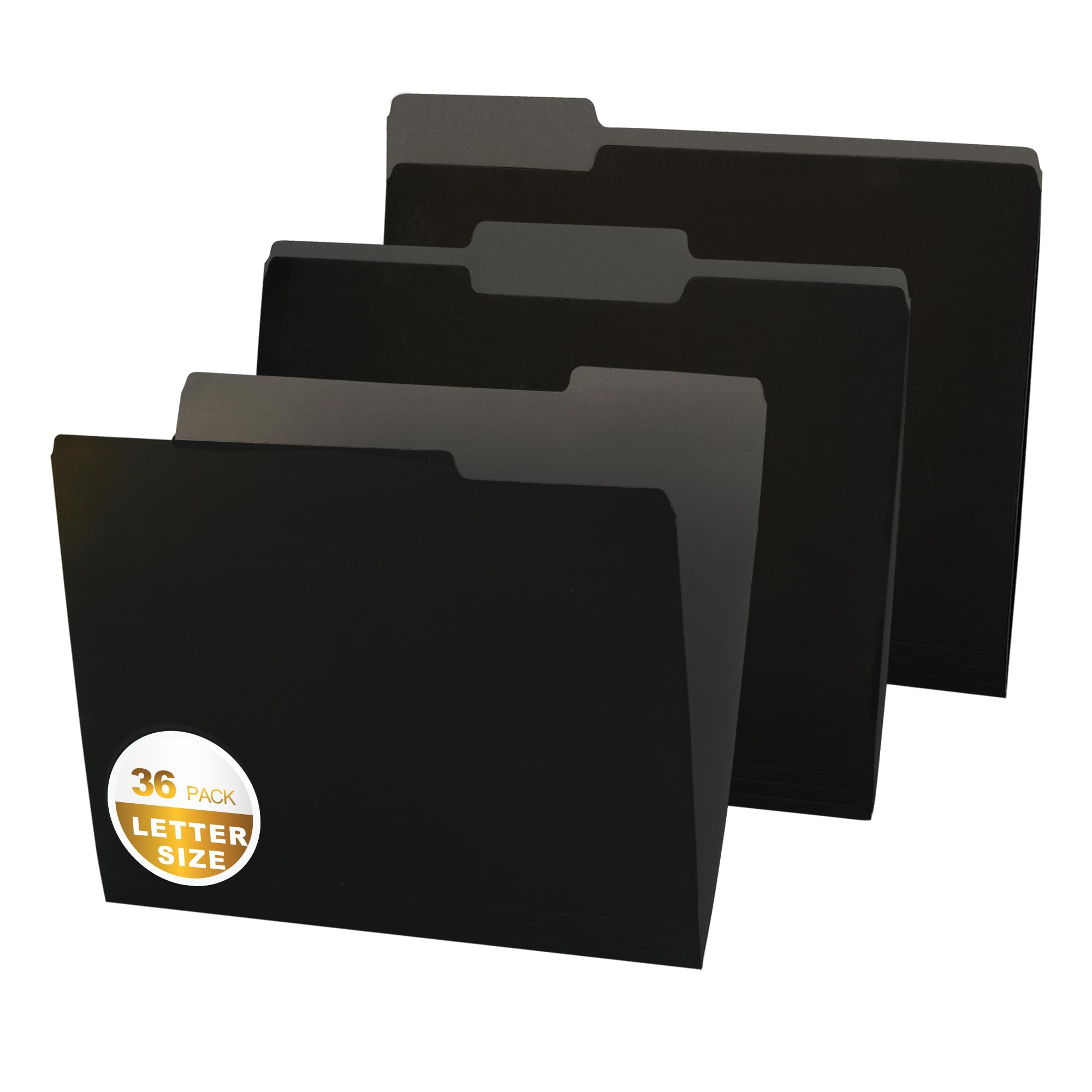 36-Pack Colored File Folders - Letter Size 1/3 Cut Tabs, Two-Tone Organization Folders for School, Office & Home Use - Perfect for Document Sorting, Filing Cabinets and Paperwork Management