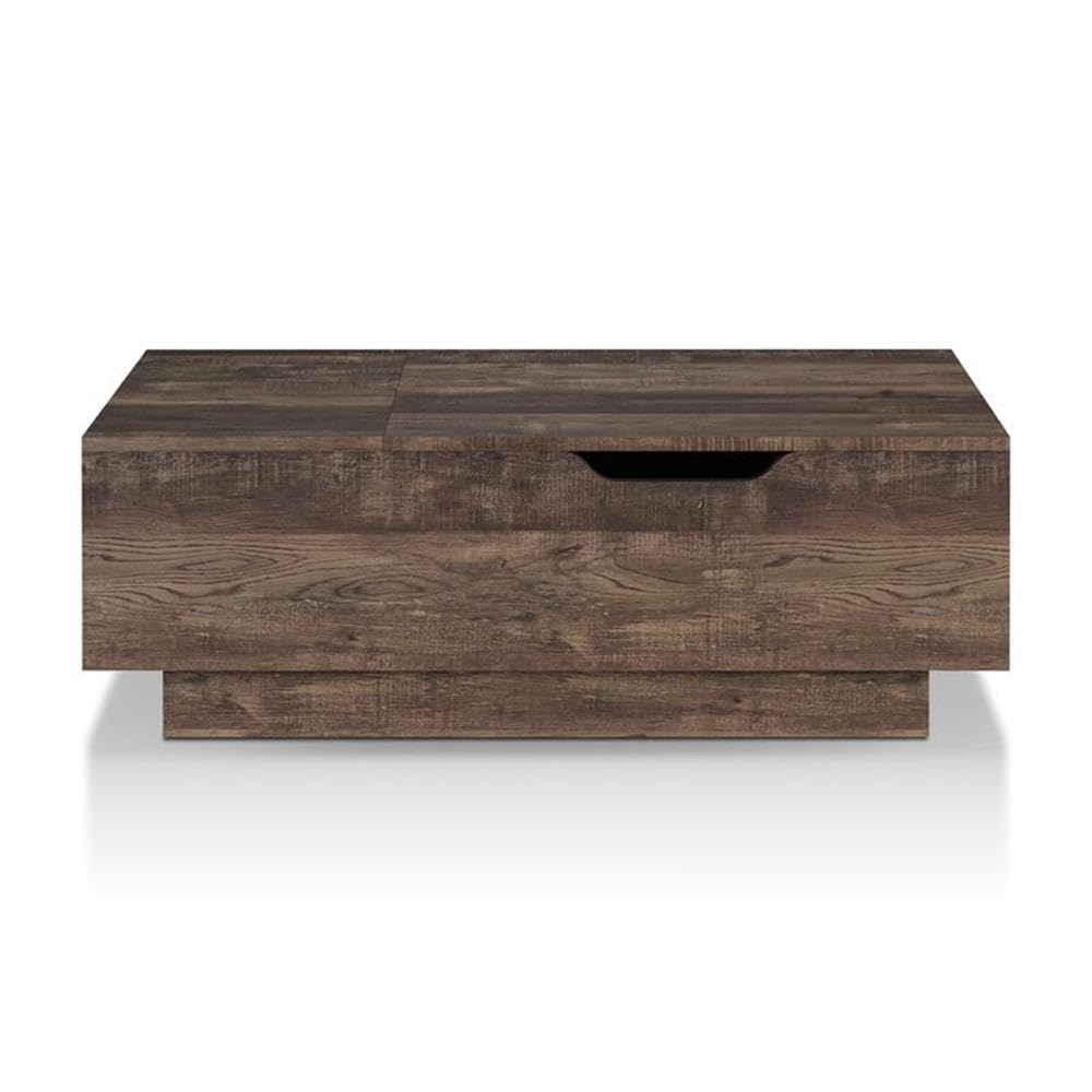 Furniture of America Harsin Reclaimed Oak Wood Lift-Top Coffee Table with Storage - Rustic Modern Living Room Centerpiece for Small Spaces & Home Office