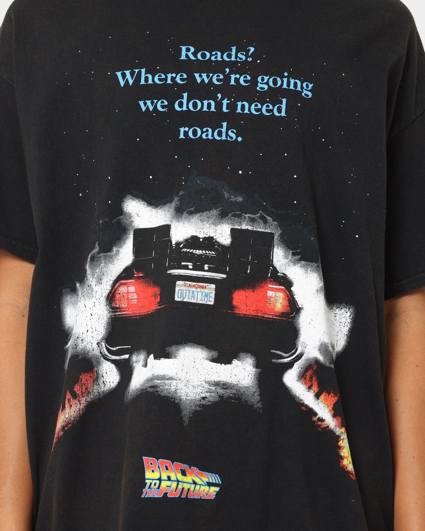 Vintage Back To The Future Movie T-Shirt - Washed Black Retro Graphic Tee - American Thrift Style - Perfect for 80s Parties, Cosplay & Casual Wear
