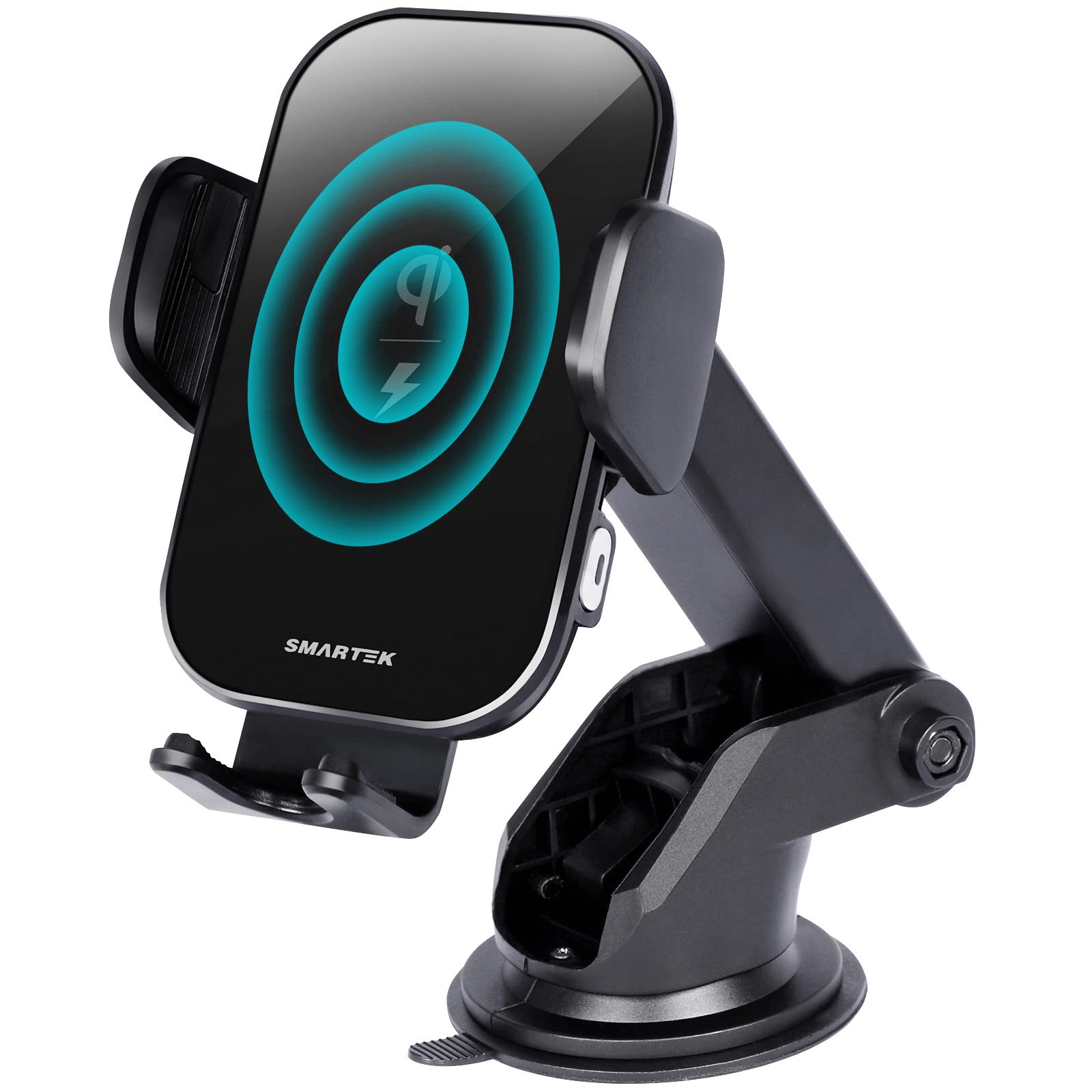 15W Fast Wireless Car Charger with Auto Clamping, 360° Adjustable Phone Mount Holder for All Phones - Perfect for Commuting, Road Trips, and GPS Navigation