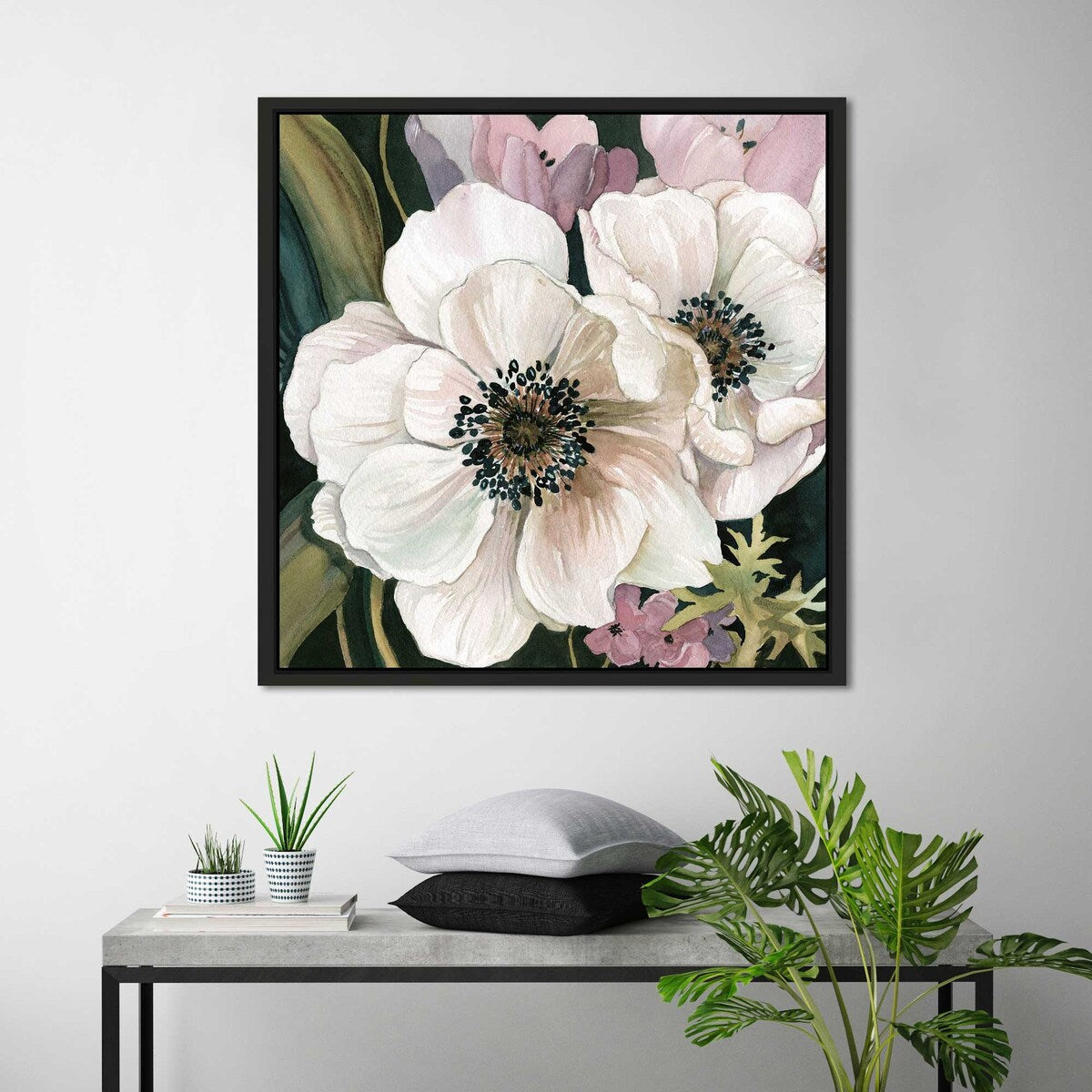 Anemone Study I by Carol Robinson - Floating Canvas Wall Art Print - Perfect for Home Decor, Living Room, Bedroom & Office