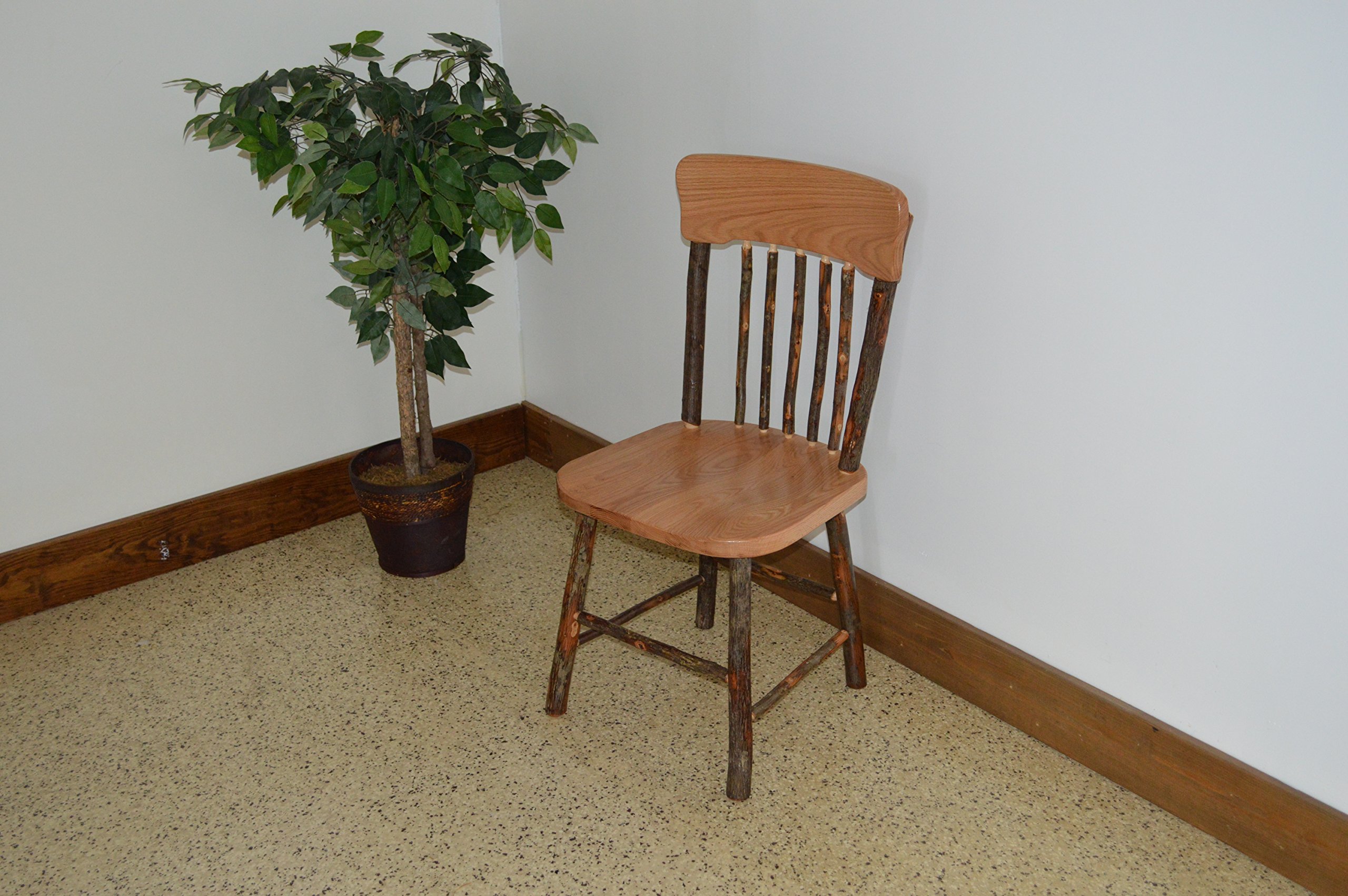 A & L Furniture Hickory Panel Back Dining Chair - Natural Finish Wooden Dining Chair for Kitchen, Dining Room, and Home Decor