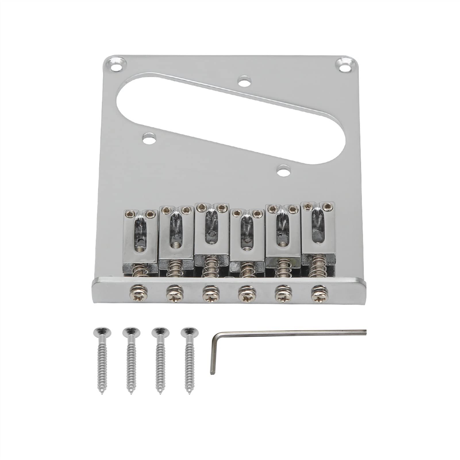 Premium Zinc Alloy 6-Saddle Electric Guitar Bridge - Silver Finish | Replacement Part for Enhanced Tone & Sustain | Perfect for Fender Stratocaster & Telecaster Upgrades