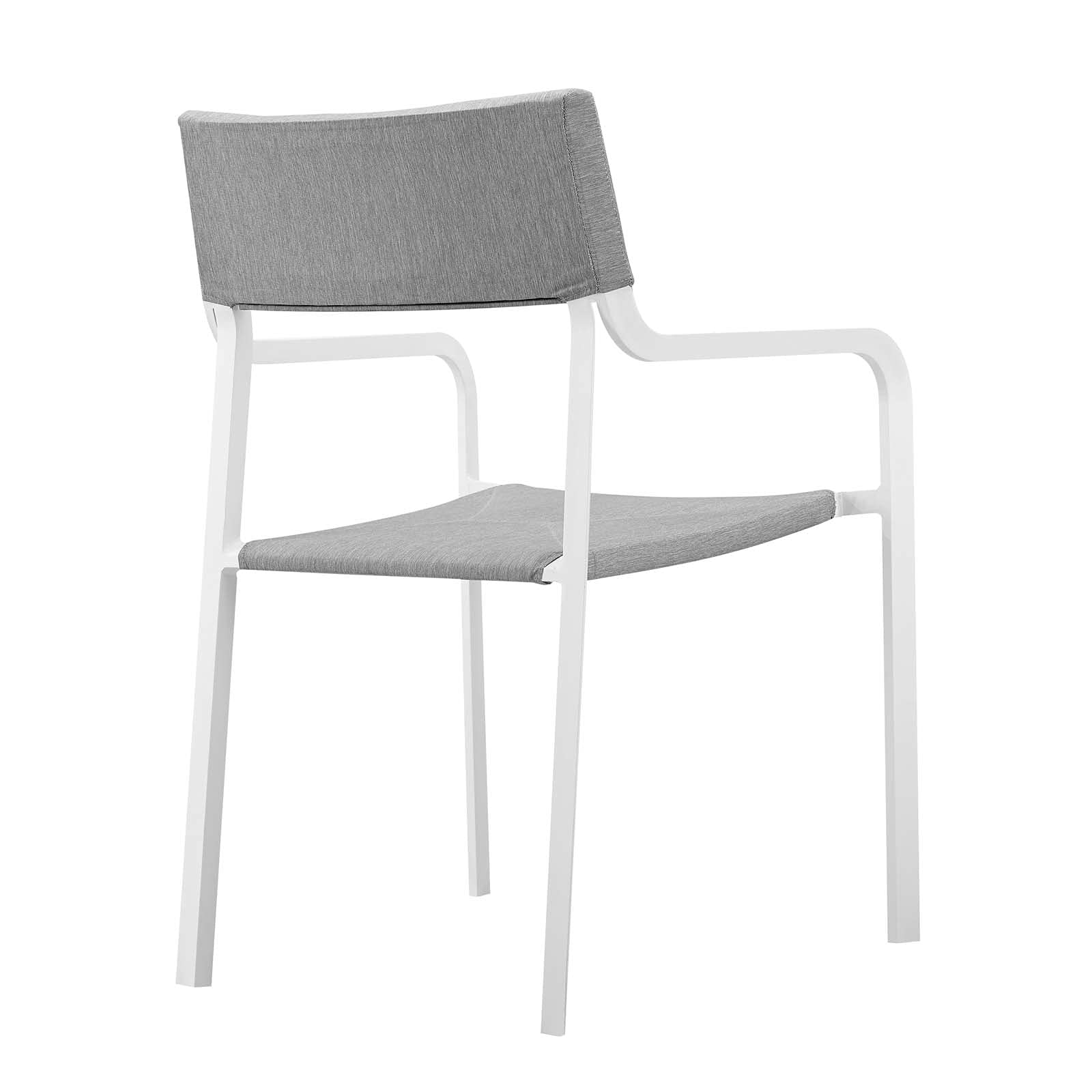 Modway EEI-3962-WHI-GRY Raleigh Lounge & Deep Seating Set - 2 Piece White Gray Modern Dining Armchairs for Patio, Living Room & Outdoor Relaxation