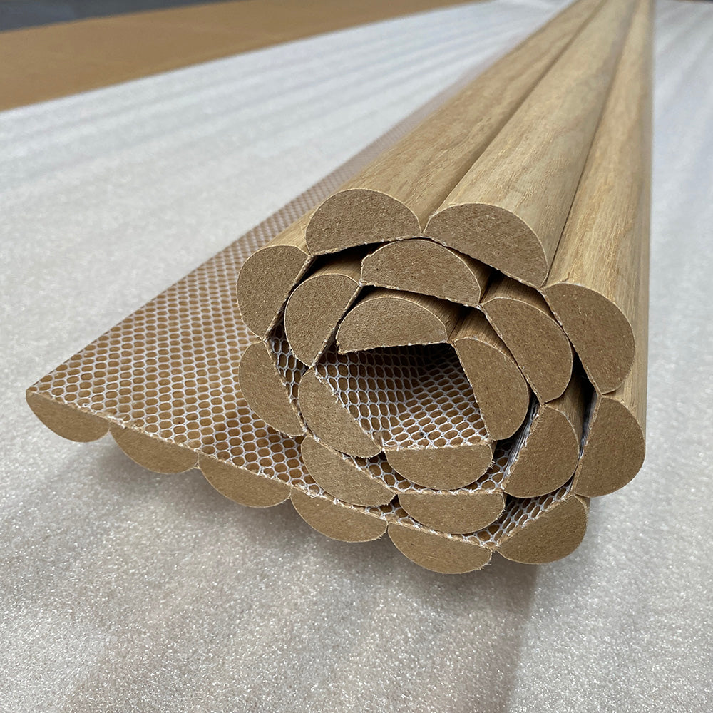 WOODFLEX Flexible Wooden Slat Under Bench Counter Panel - Oak Veneer 900mm x 600mm Half Round for Kitchen Islands & Bar Counters