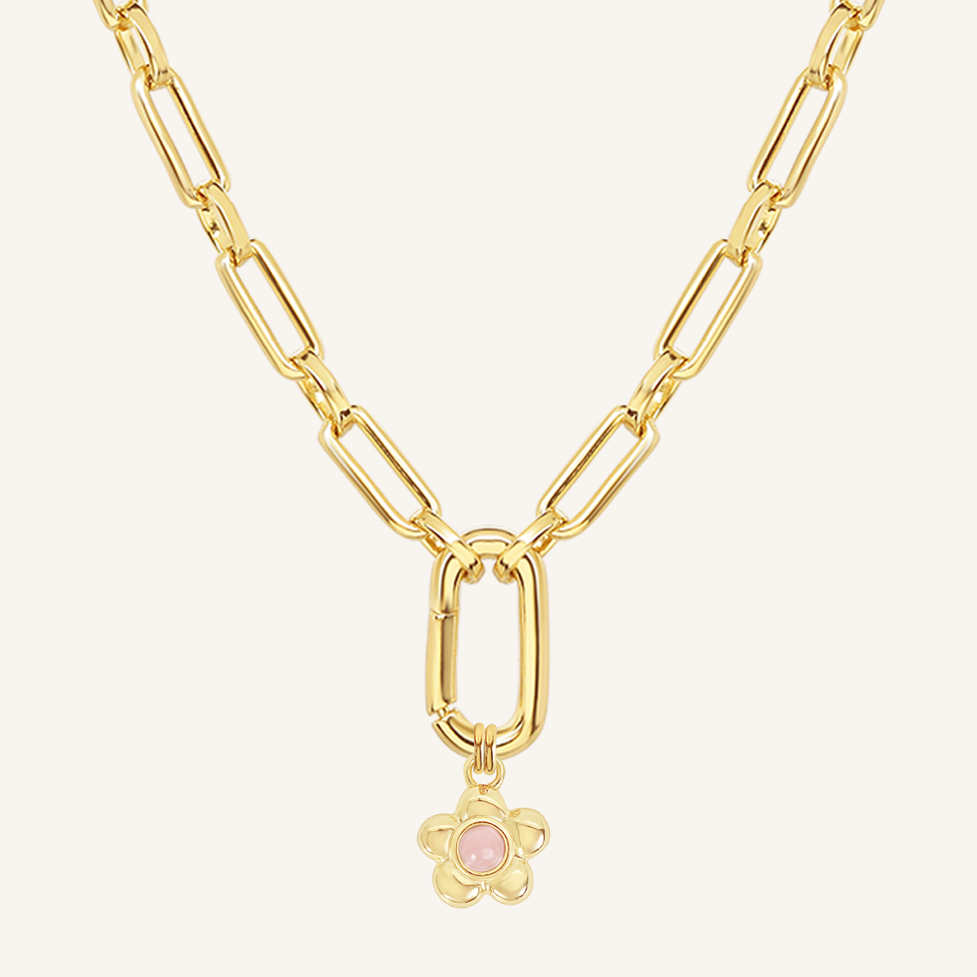 Blossom Charm Necklace - Floral Pendant Jewelry for Women, Dainty Rose Gold Necklace Gift for Her - Perfect for Weddings, Anniversaries & Everyday Elegance