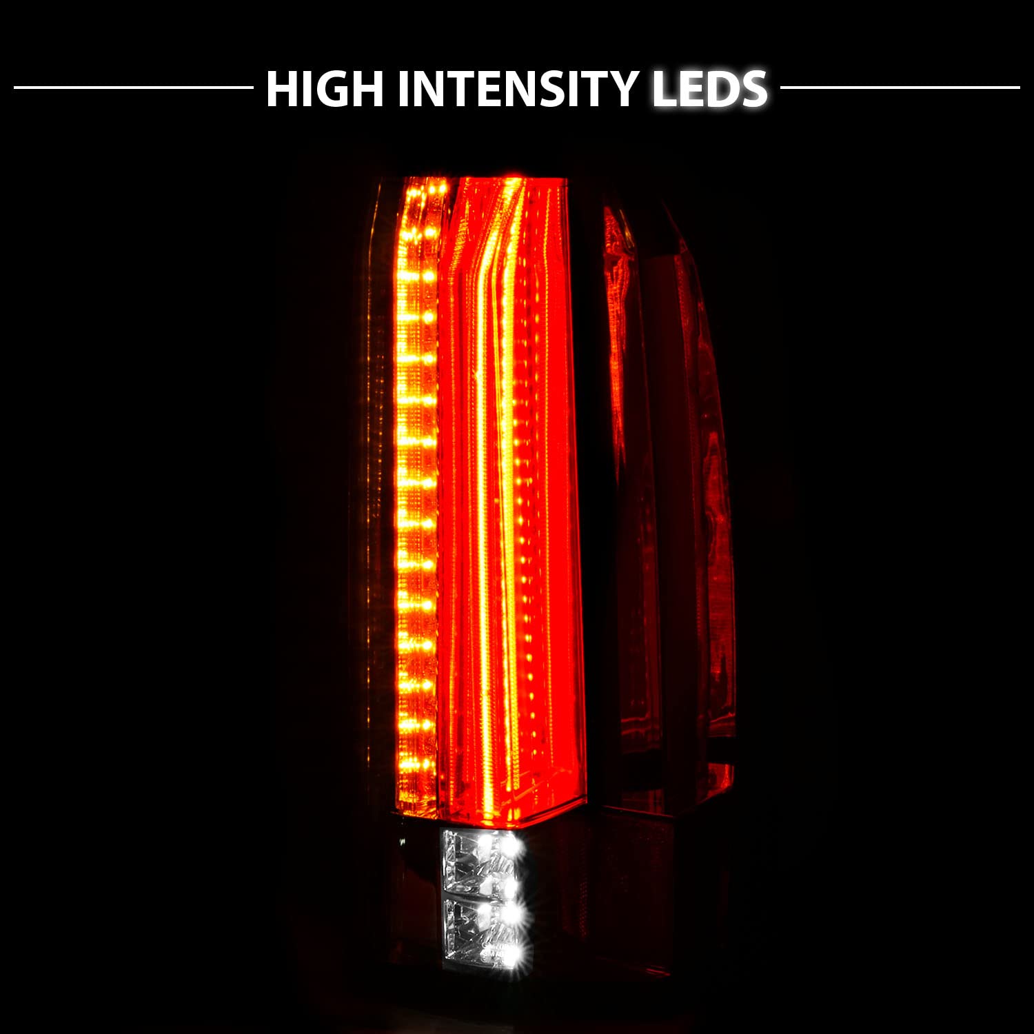 AmeriLite Chrome Intense LED Parking Light Bar - LED Brake & Reverse Tail Lights for 2015-2020 GMC Yukon & Yukon XL SUV - Enhanced Visibility & Safety for Night Driving & Off-Road Adventures