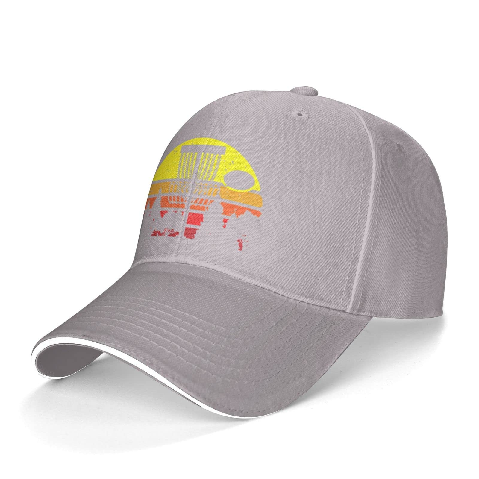 Unisex Disc Golf Sunset Golfer Baseball Cap - Adjustable Dad Hat, Cowboy & Trucker Style with Ponytail Hole - UV Protection Sun Hat for Men & Women (Black) - Perfect for Outdoor Sports, Golfing, Running & Summer Activities
