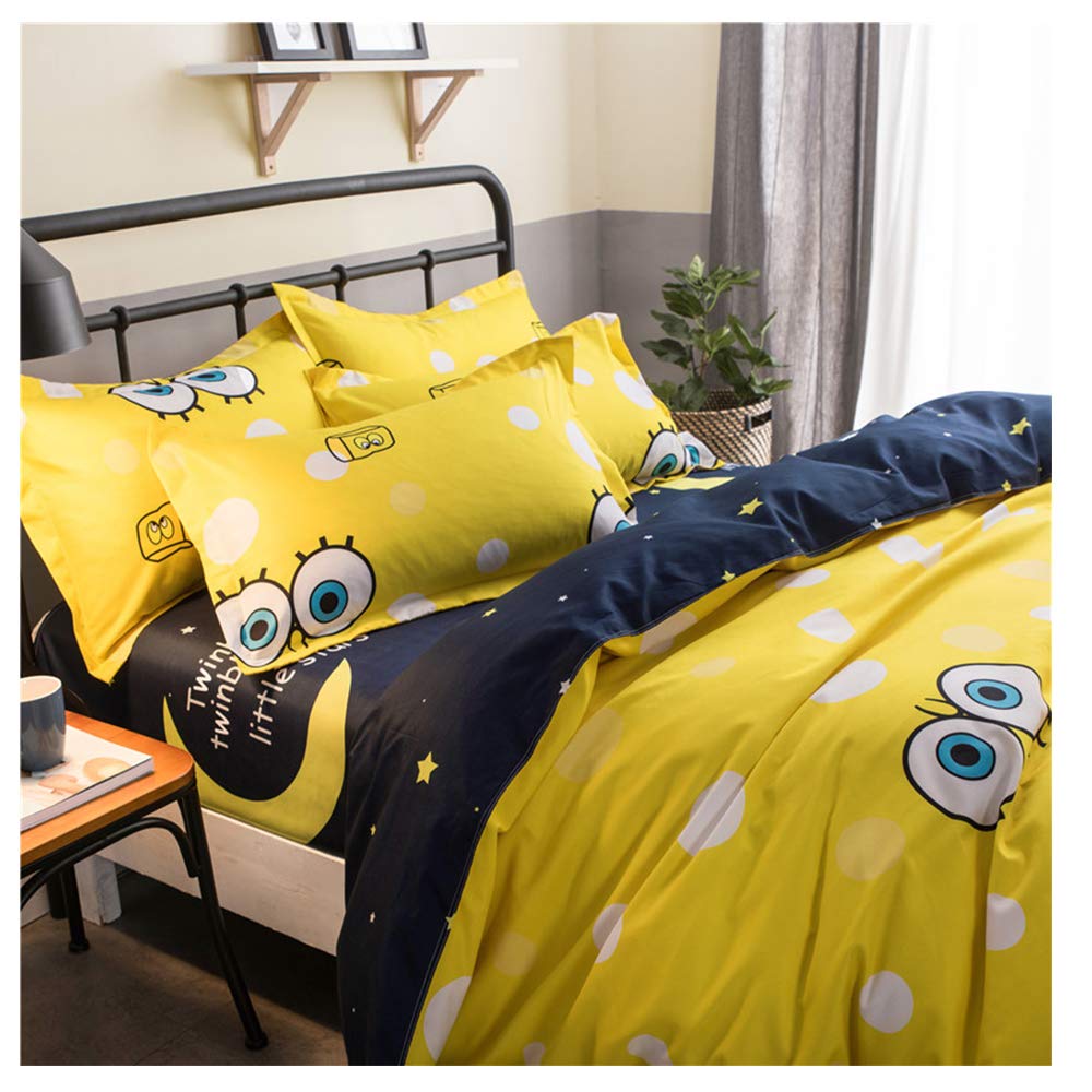 Big Eye Baby Printed Twin Duvet Cover Set - 3 Piece Soft Bedding Set with 1 Duvet Cover & 2 Pillowcases - Cute Teen Sheet Set for Kids Bedroom (66x86 Inches) - Perfect for Nursery, Dorm Room or Sleepover Decor