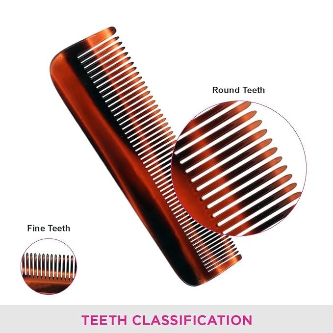Premium Fine Tooth Pocket Combs for Women - 3 Pack Compact Hair Styling Comb Set for Travel, Purse & Everyday Use - Smooth Detangling & Styling Essential
