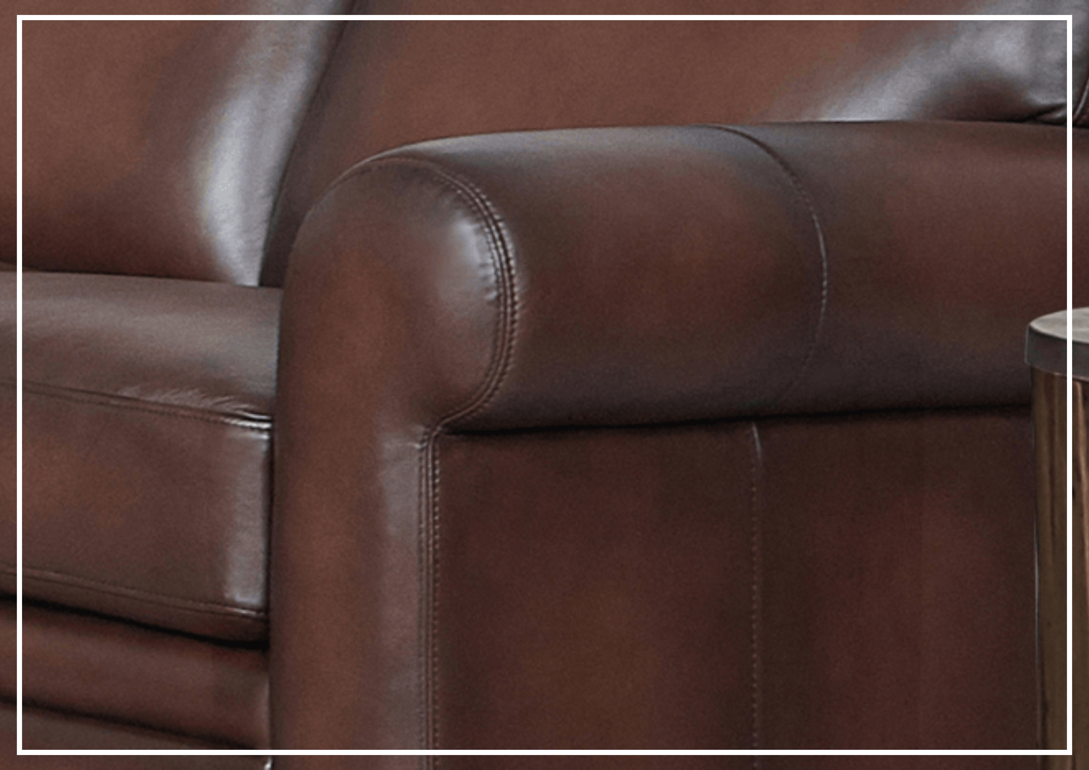 Top Grain Leather Loveseat Sofa - Hydeline Brookfield Brown | Genuine Leather Small Couch for Living Room, Office & Lounge | Comfortable 2-Seater Sofa for Home Decor