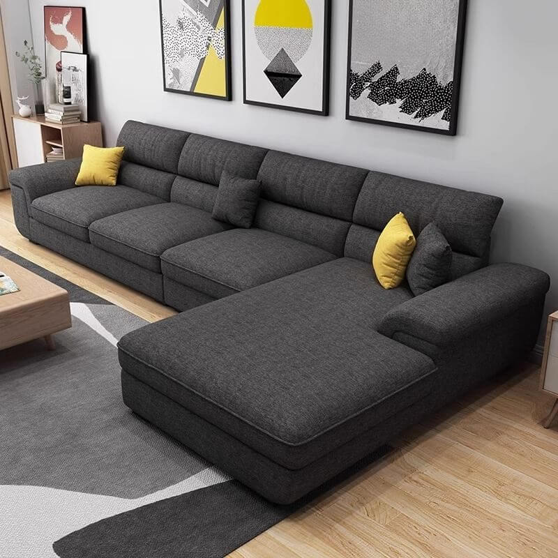 Modern L-Shaped Upholstered Recliner Sofa in Olive Green, Oatmeal & Midnight Black - Right Facing Sectional Couch for Living Room, Home Theater & Family Room Relaxation