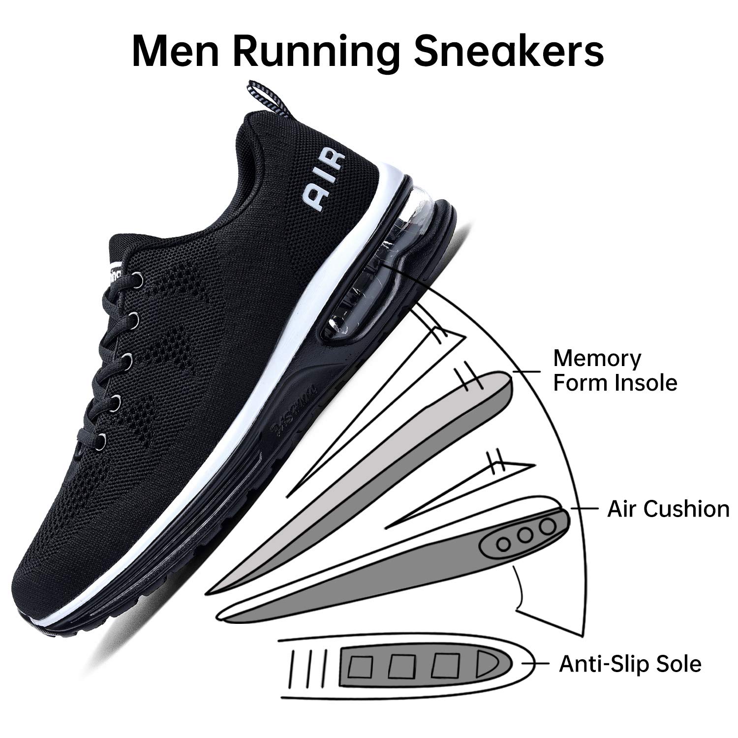 MEHOTO Men's Air Running Sneakers - Lightweight Athletic Shoes for Jogging, Gym, Fitness & Walking | Perfect for Workouts, Training & Daily Wear