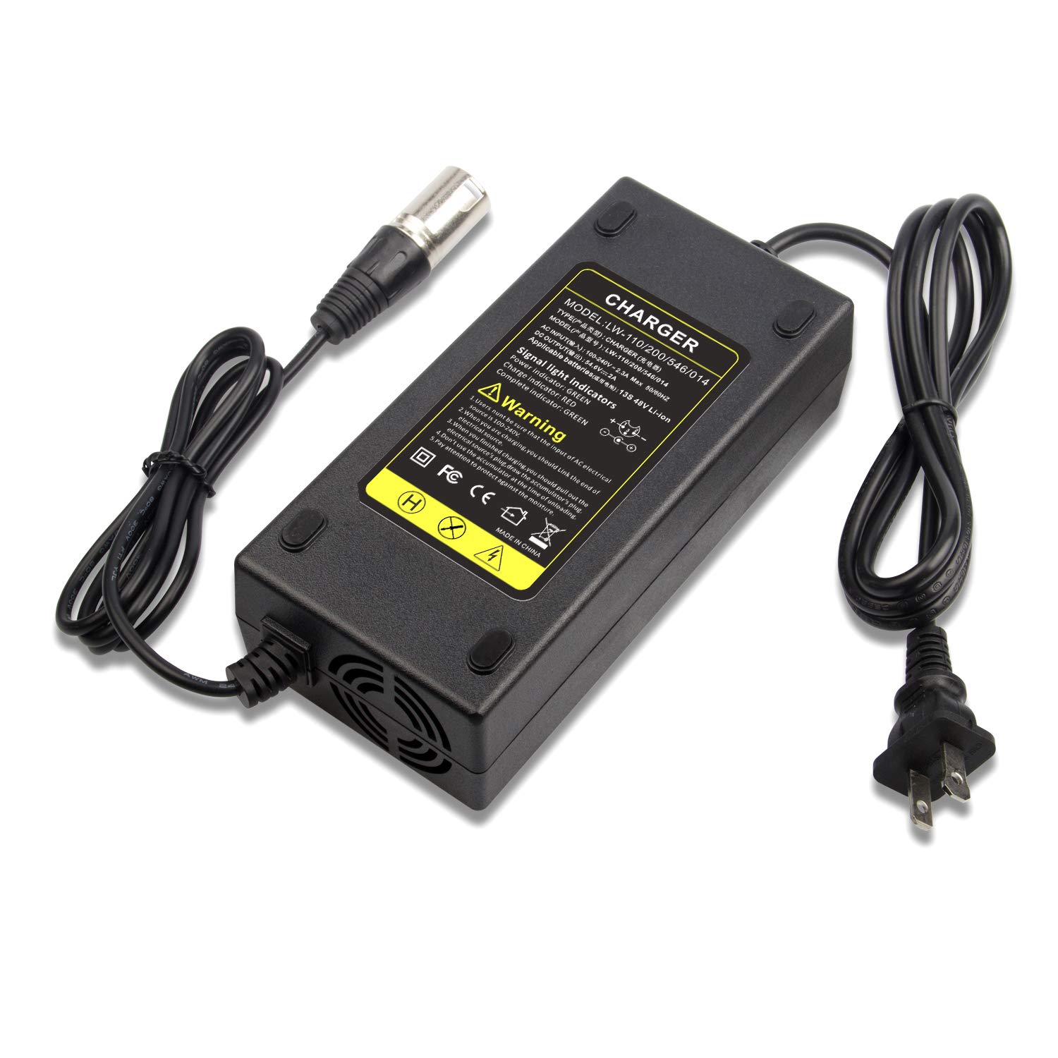 TREE.NB 110W 54.6V 2A XLR Lithium Battery Charger for Electric Bikes & Mobility Scooters - 48V Fast Charging with XLR Connector - Perfect for Commuting, Outdoor Adventures & Daily Use
