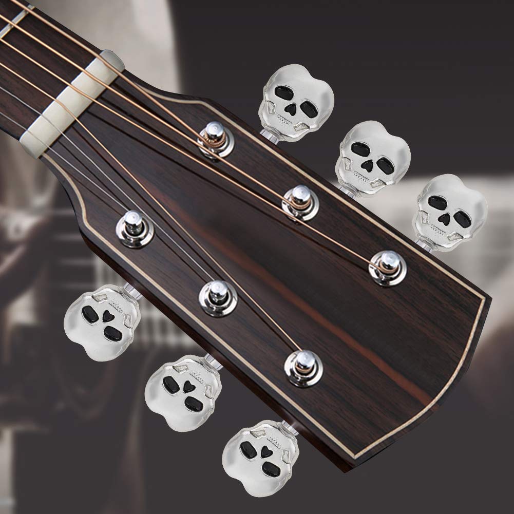 6-Piece Plastic Tuning Peg Caps - Replacement Key Button Heads for Acoustic, Electric & Folk Guitars - Perfect for Guitar Maintenance & String Replacement