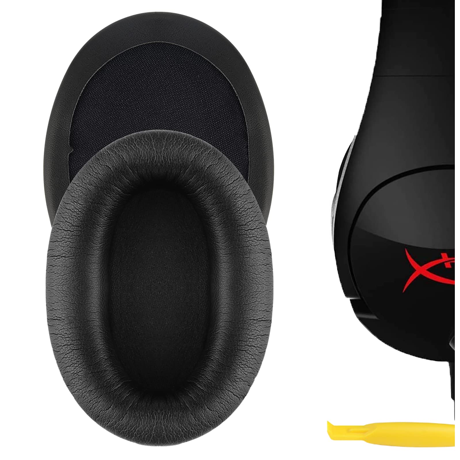 Geekria QuickFit Replacement Ear Pads for HyperX Cloud Flight, Cloud Flight S, Cloud Stinger Gaming Headphones - Soft Memory Foam Cushions, Breathable Earpads, Durable Ear Cups Cover (Black) - Perfect for PC, PS4, Xbox Gaming & Long Wear Comfort