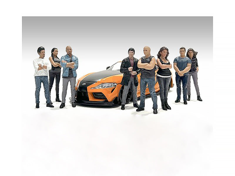 1/24 Scale Model Car Meet 3 - 8 Piece Figure Set for Diecast Displays by American Diorama | Perfect for Model Car Scenes, Diorama Building & Collectors