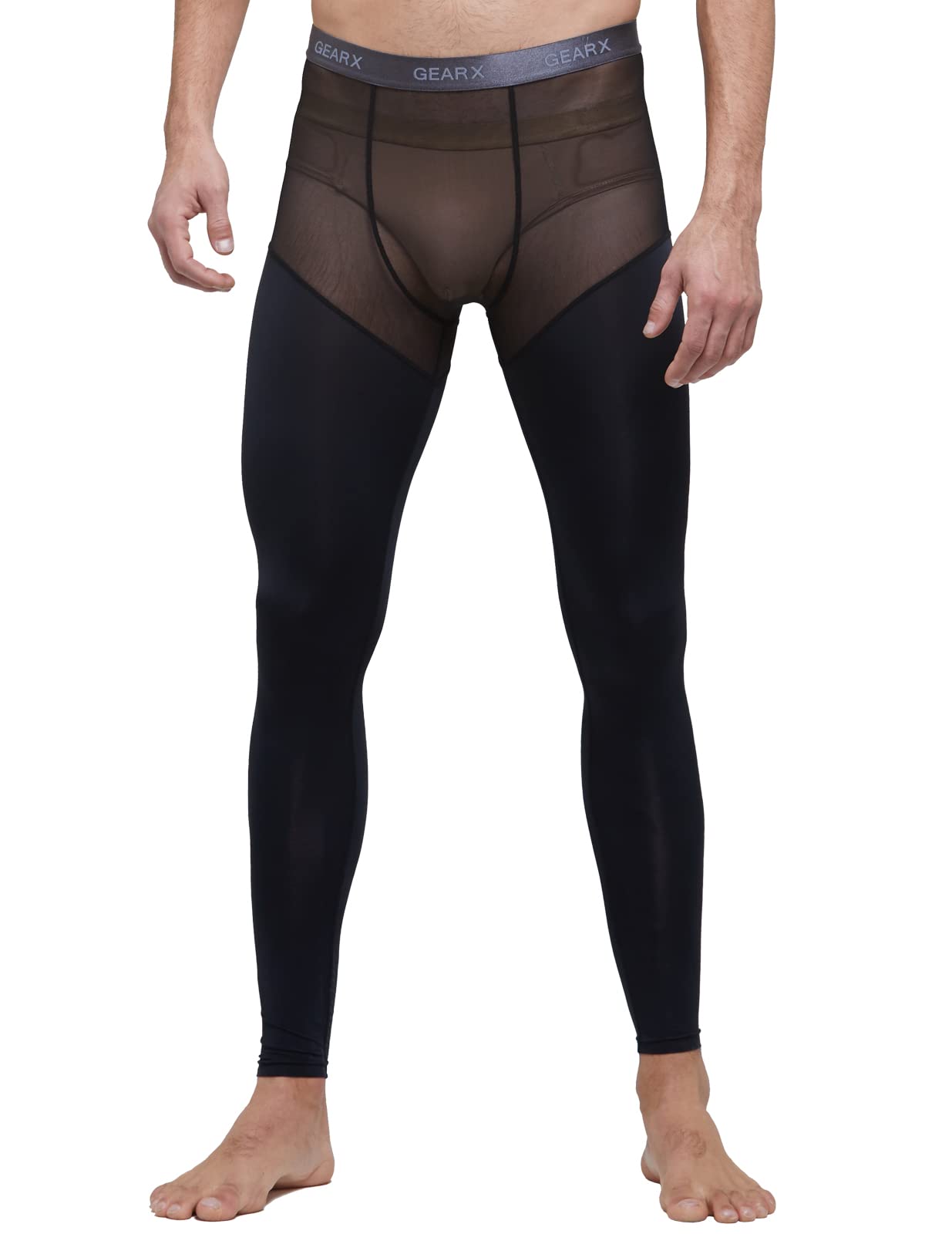 Premium Men's Mesh Baselayer Long Pants - Breathable Summer Underwear for Activewear, Running & Outdoor Sports