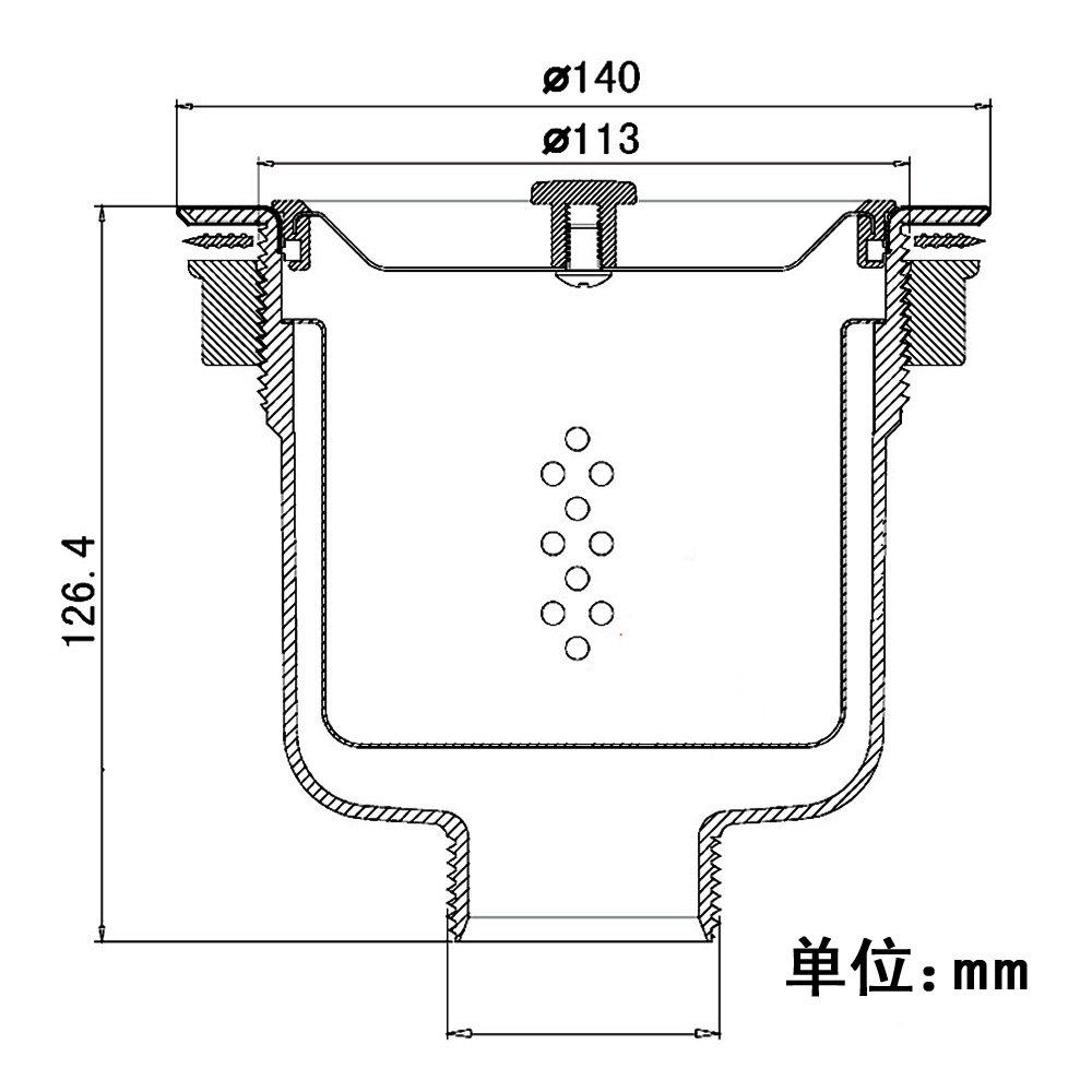 Stainless Steel Kitchen Sink Basket Strainer with Overflow - Durable Drain Filter for Food Waste - Perfect for Home Kitchen, Restaurant & Commercial Use
