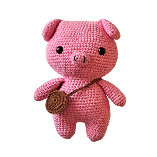 Handmade Crochet Pink Pig Stuffed Animal Toy - Soft Plush Gift for Kids, Baby Shower Present, Nursery Decor | Perfect for Cuddling, Birthday Gifts & Home Decoration