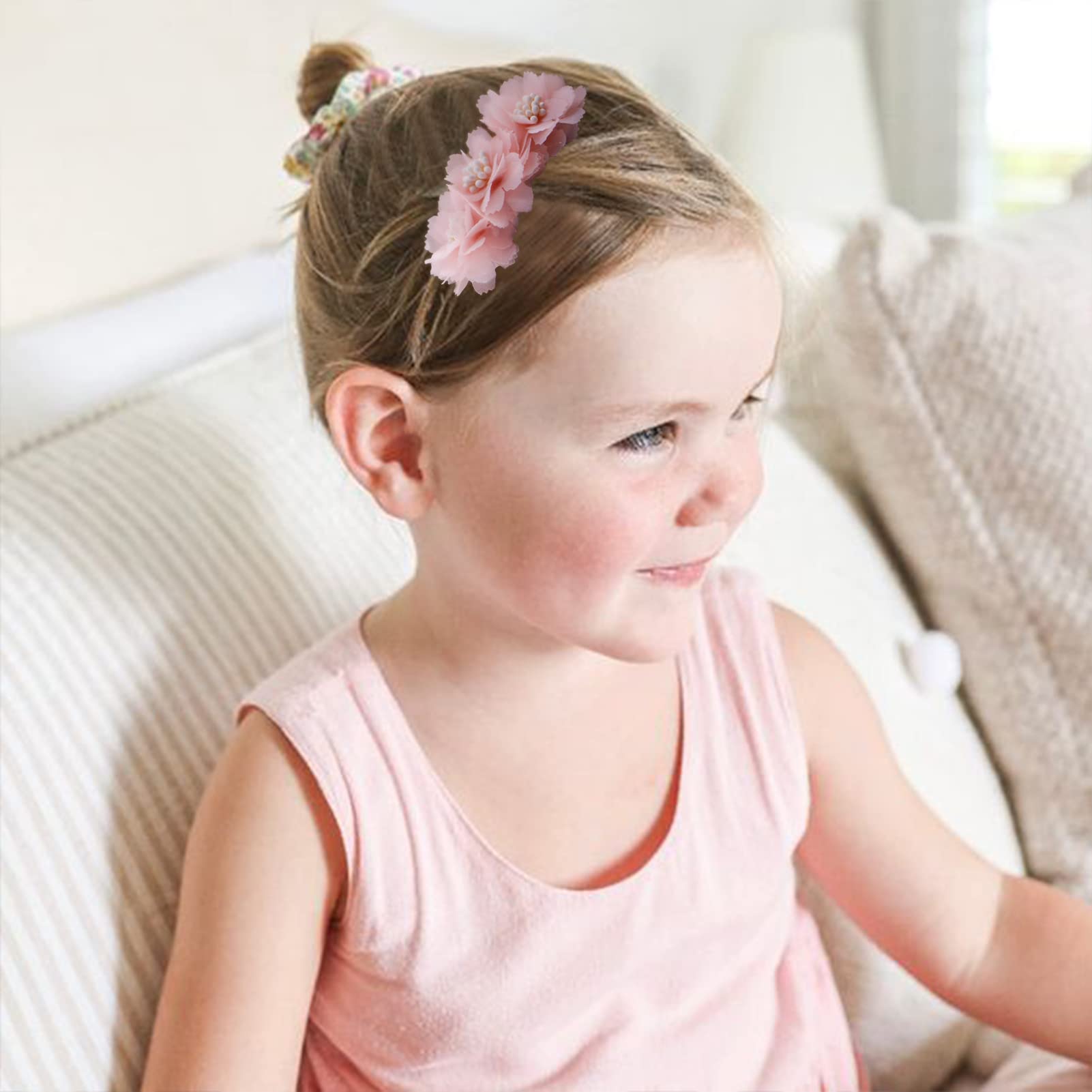 Floral Hair Clips Set - 3pcs Flower Bow Hair Accessories for Baby Girls, Toddlers & Teens | Alligator Clips with Boutique Lining | Perfect for Parties, School & Photo Shoots | by mligril