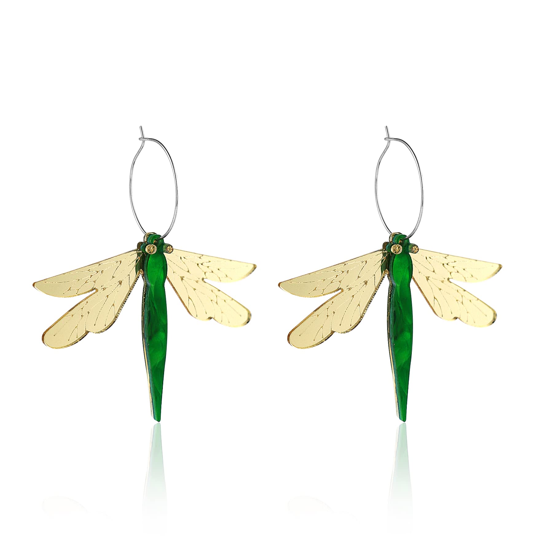 Cute Animal Insect Moth Butterfly Dangle Earrings - Dragonfly Wing Acrylic Hoop Earrings for Women & Girls - Unique Jewelry Gifts for Teens - Perfect for Parties, Weddings & Everyday Wear