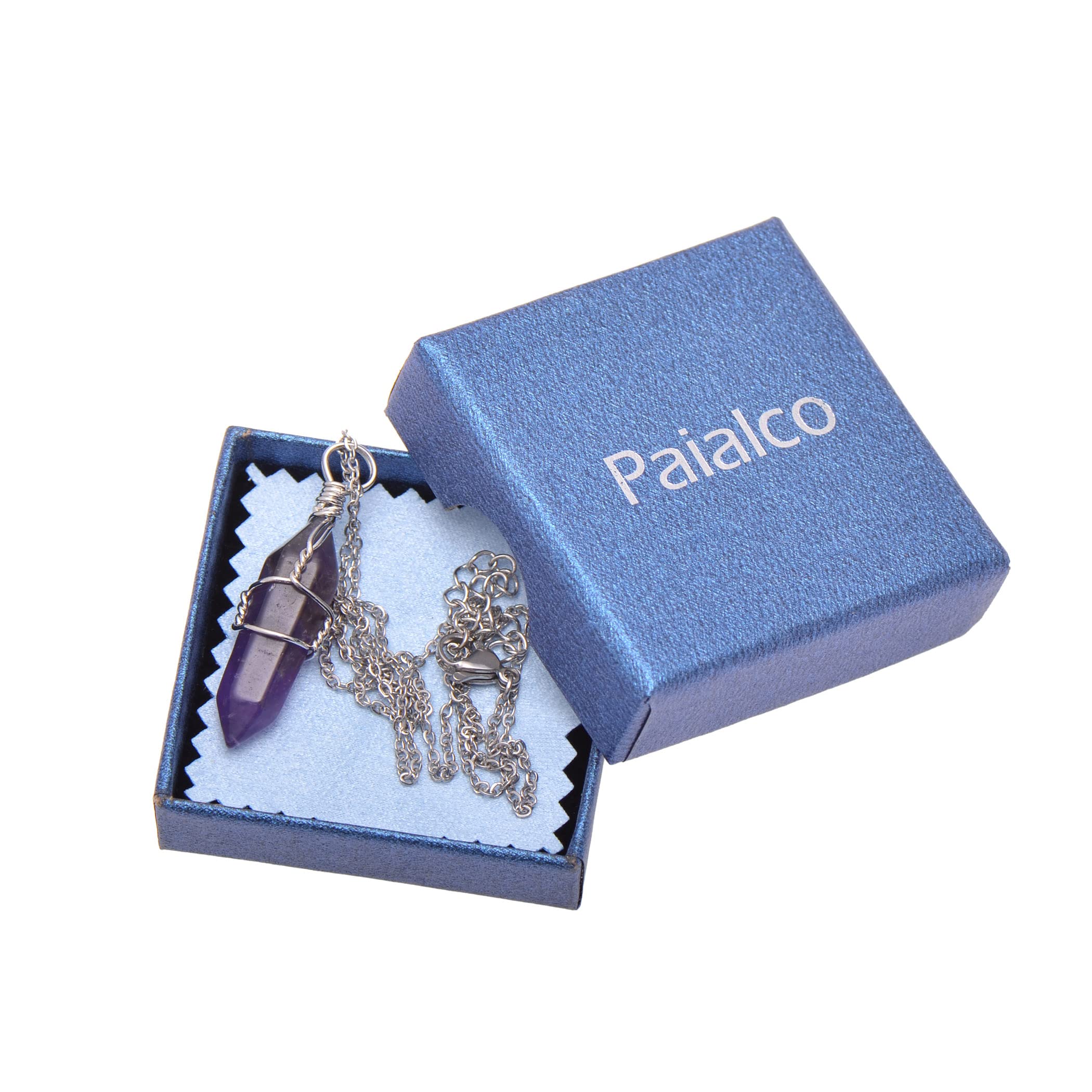 Paialco Hand-Wired Natural & Created Crystal Point Chakra Healing Pendant Necklace | Energy Balancing Spiritual Jewelry for Meditation, Yoga & Reiki