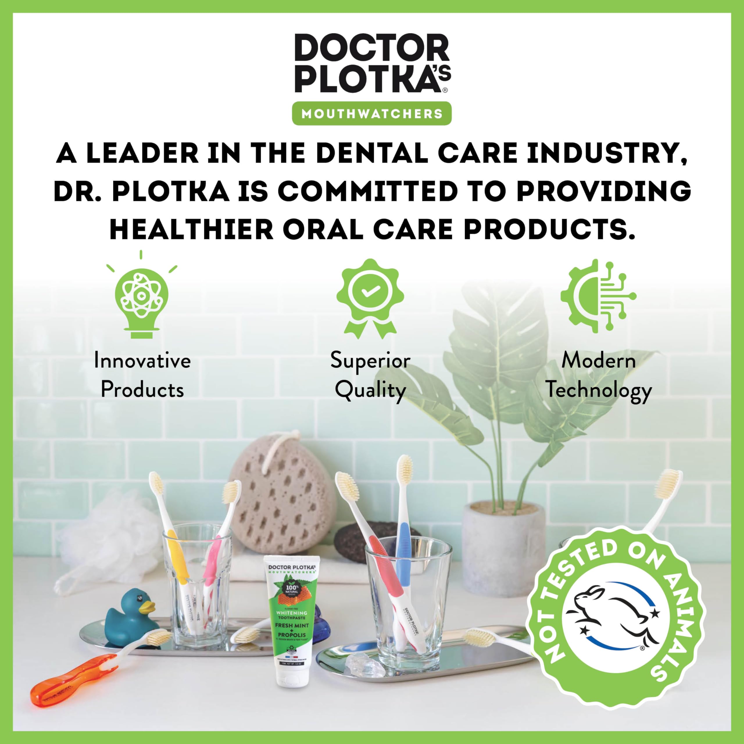MOUTHWATCHERS Whitening Fluoride Free Natural Toothpaste for Sensitive Teeth & Gums - 2 Pack (3 oz Each) with Organic Mint & Propolis | Gentle Dental Care for Daily Use by Dr. Plotka's | Perfect for Travel & Home Oral Hygiene Routine