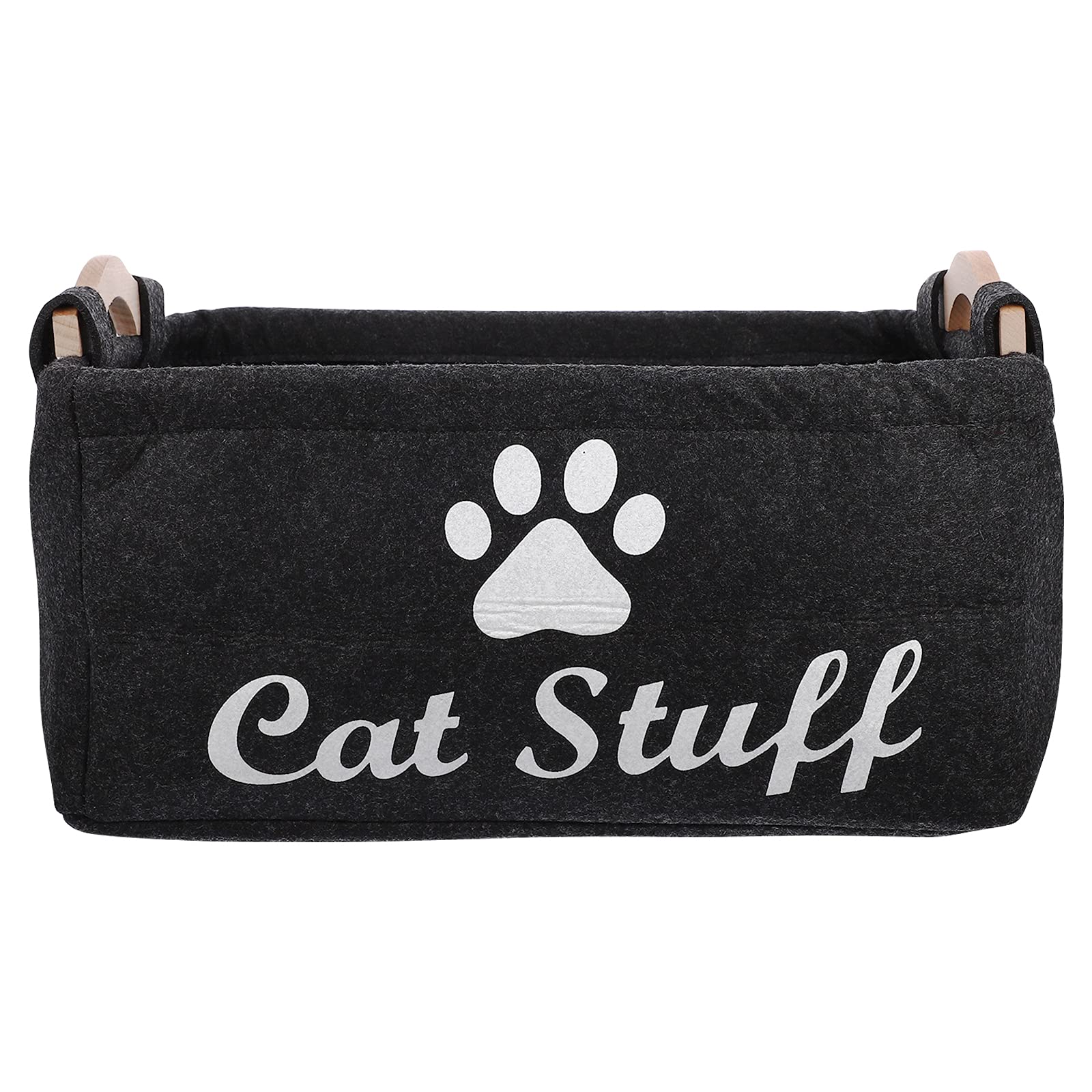 Canvas Pet Toy Storage Basket - Durable Cat Toys Organizer Bin for Shelves, Office & Home - Perfect for Cat Lovers & Pet Supplies Organization