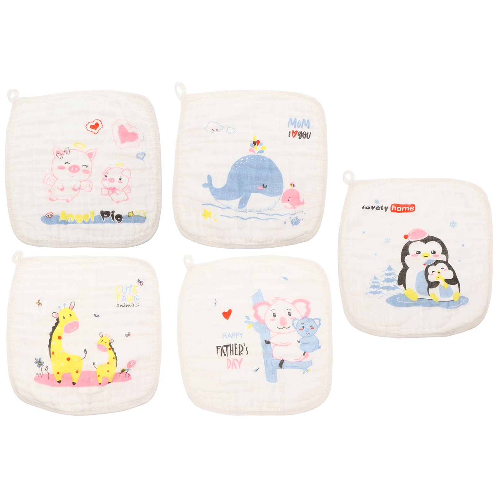 HAPINARY 5-Pack Baby Washcloths - Soft Muslin Face Towels for Newborns | Gentle on Sensitive Skin | Quick-Drying Cotton | Perfect for Bath Time, Feeding & Diaper Changes