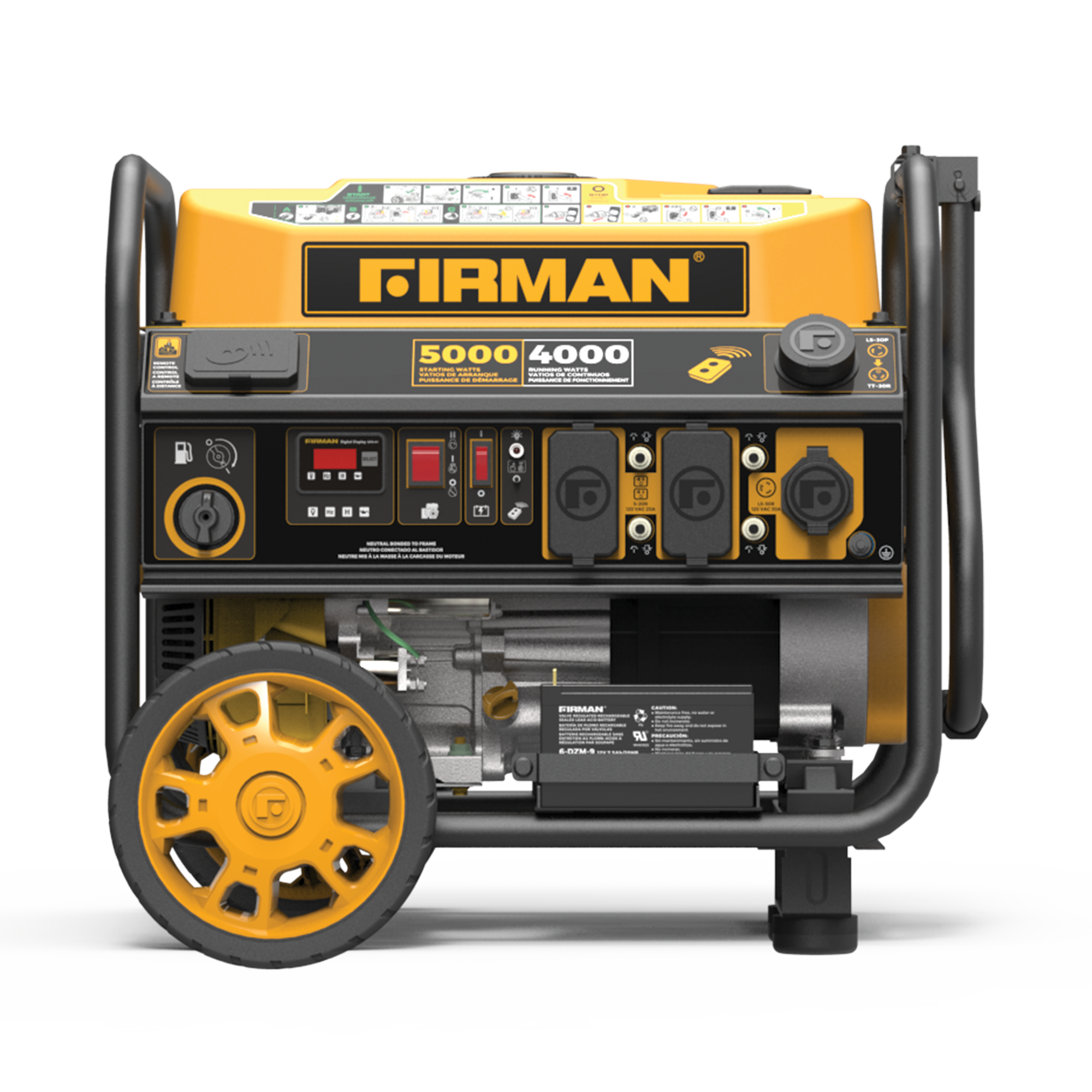 5000W Portable Gas Generator with Remote Start - 120V Quiet Inverter for Camping, RV & Emergency Power Backup