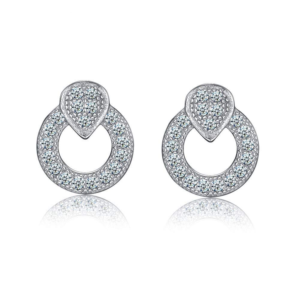 925 Sterling Silver Cubic Zirconia Waterdrop Hoop Earrings for Women - Elegant Dangle Stud Earrings with Round CZ Stones (1 Pair) | Perfect for Parties, Weddings & Everyday Wear
