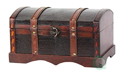 Vintage Leather & Wood Storage Chest - Handcrafted Trunk for Home Decor, Blanket Storage & Travel Luggage | Perfect for Living Room, Bedroom & Cabin Style Decor